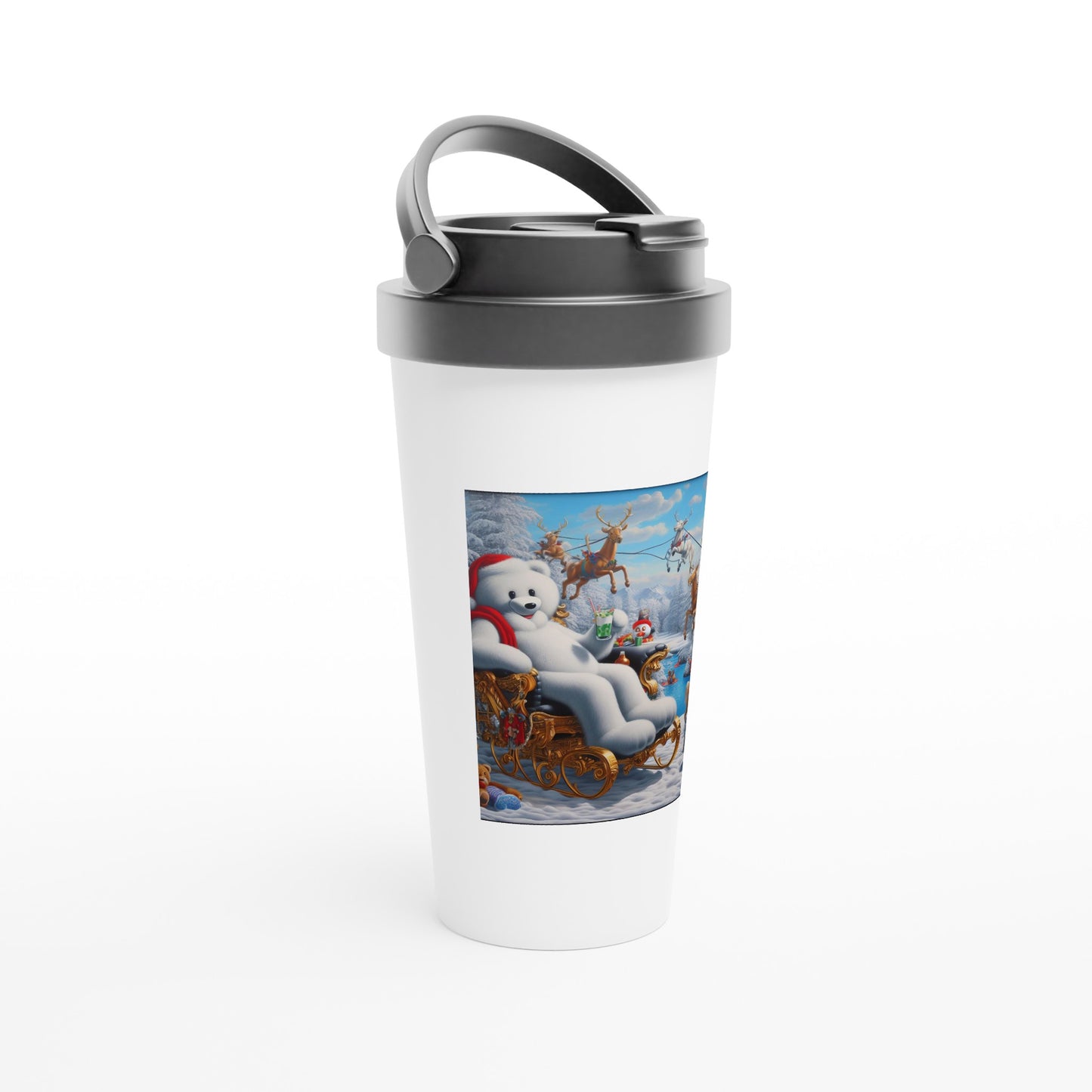 White 15oz Stainless Steel Travel Mug - Winter 51