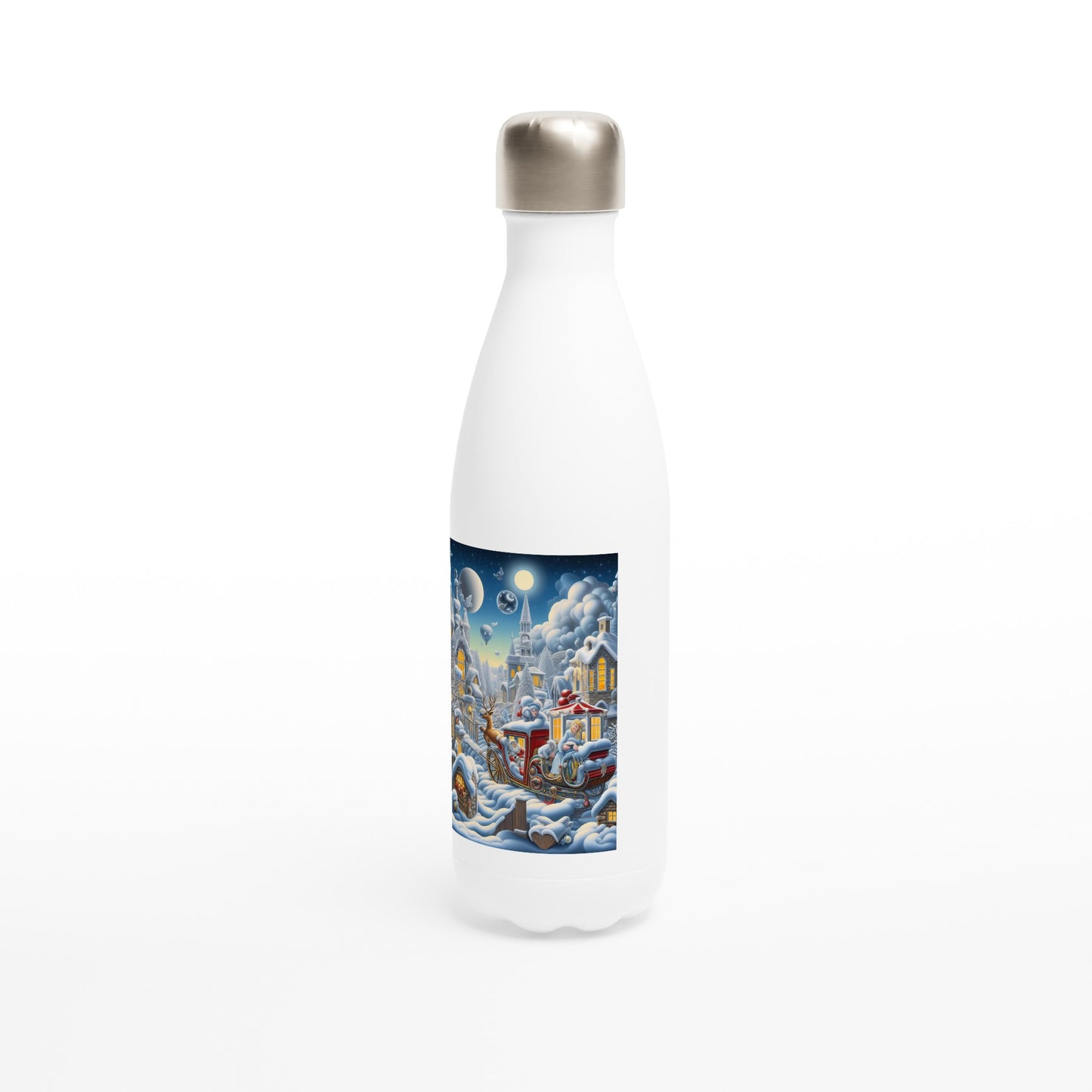 White 17oz Stainless Steel Water Bottle - Winter 194
