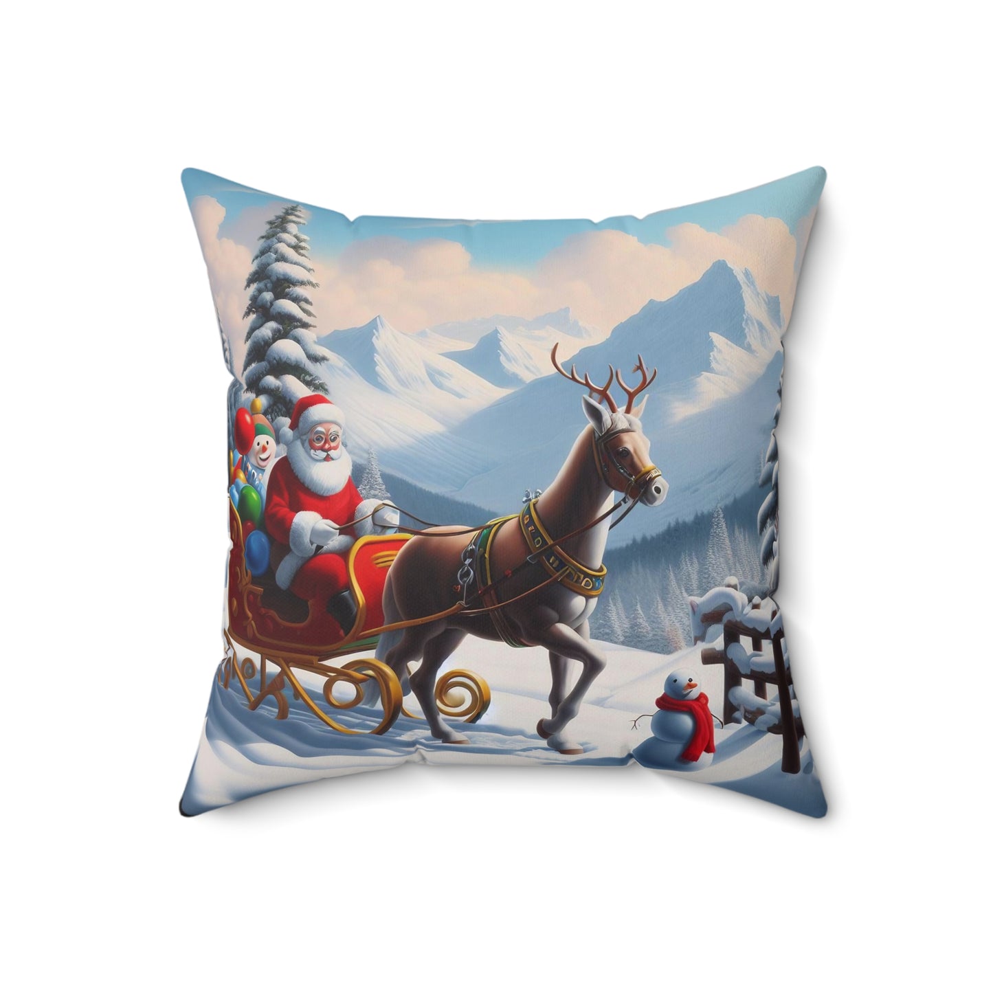 Spun Polyester Square Pillow - Winter 125