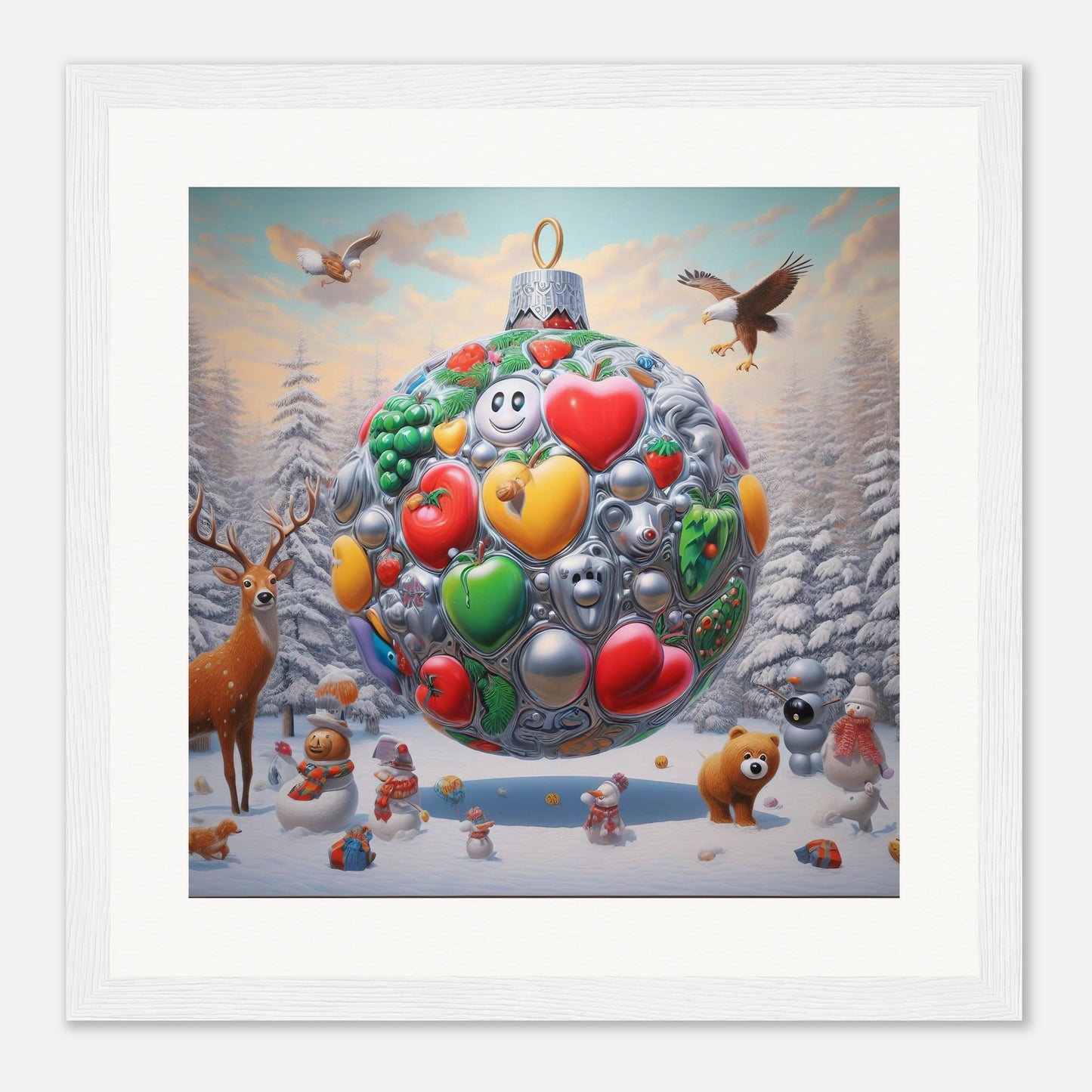 Wall Art - Winter 67 - Christmas ornament and a deer