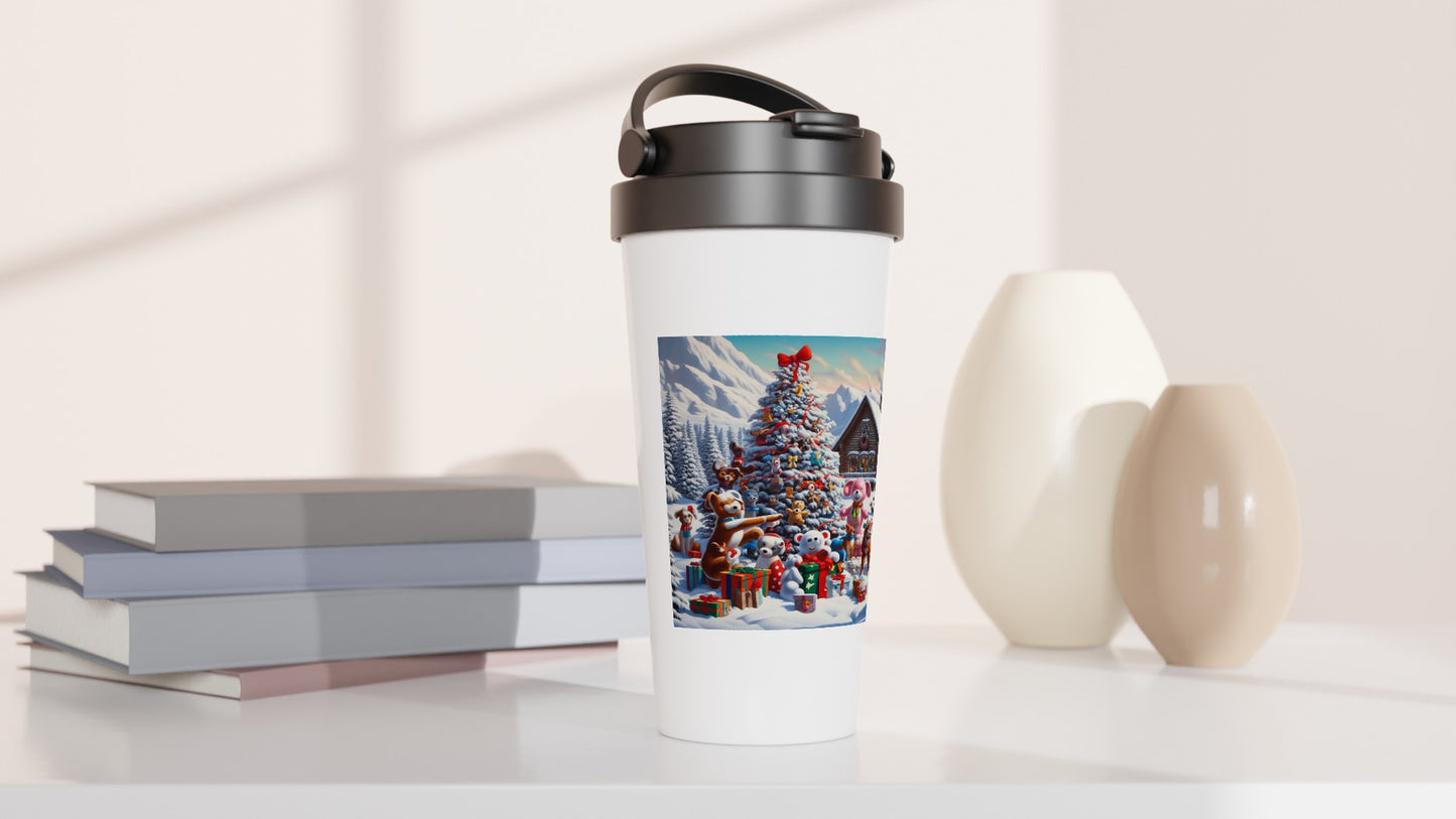 White 15oz Stainless Steel Travel Mug - Winter 135