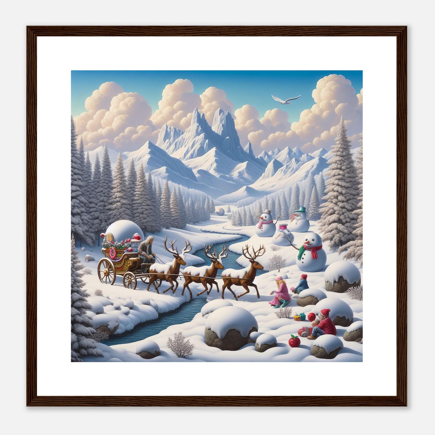 Wall Art - Winter 35 - Deer and snowmen