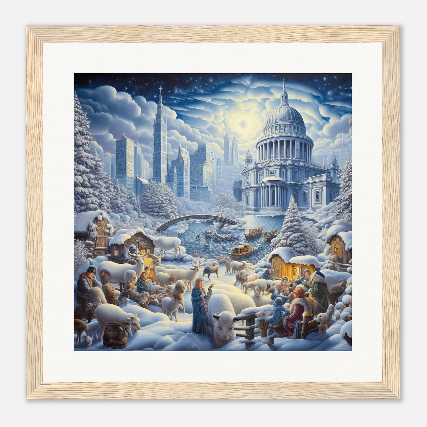 Wall Art - Winter 12 - People, sheep and goats