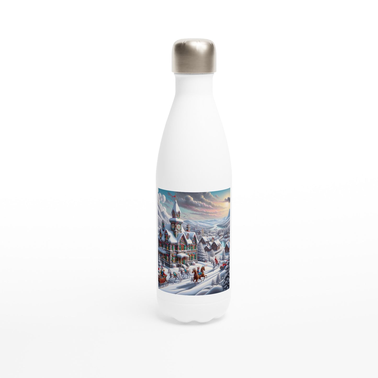 White 17oz Stainless Steel Water Bottle - Winter 95