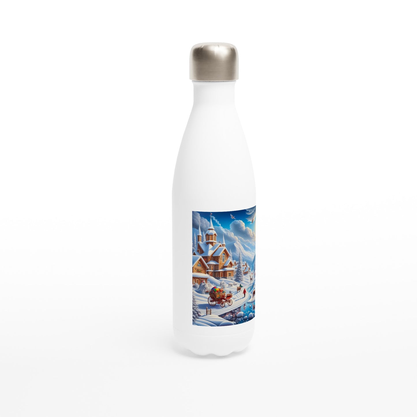 White 17oz Stainless Steel Water Bottle - Winter 115