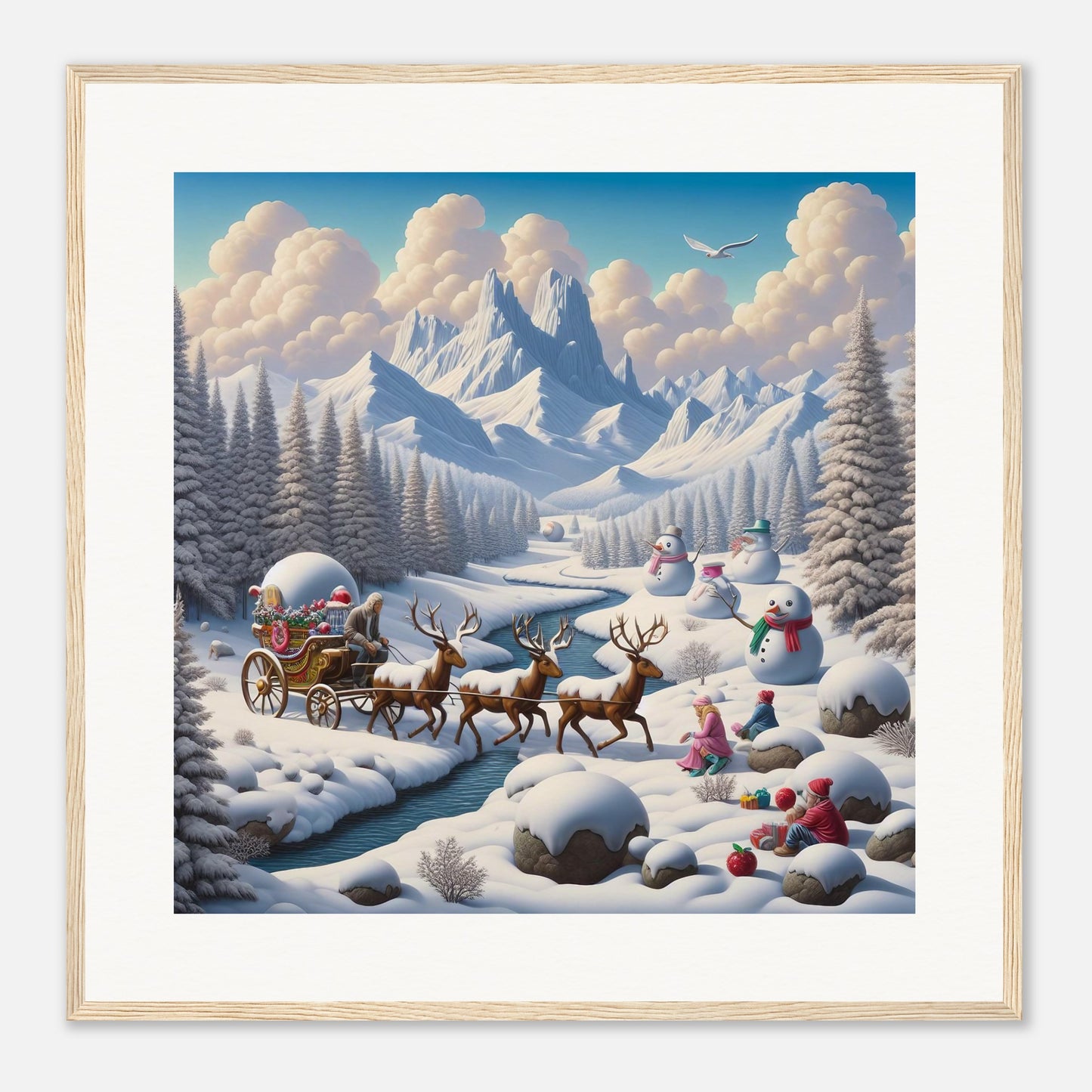 Wall Art - Winter 35 - Deer and snowmen