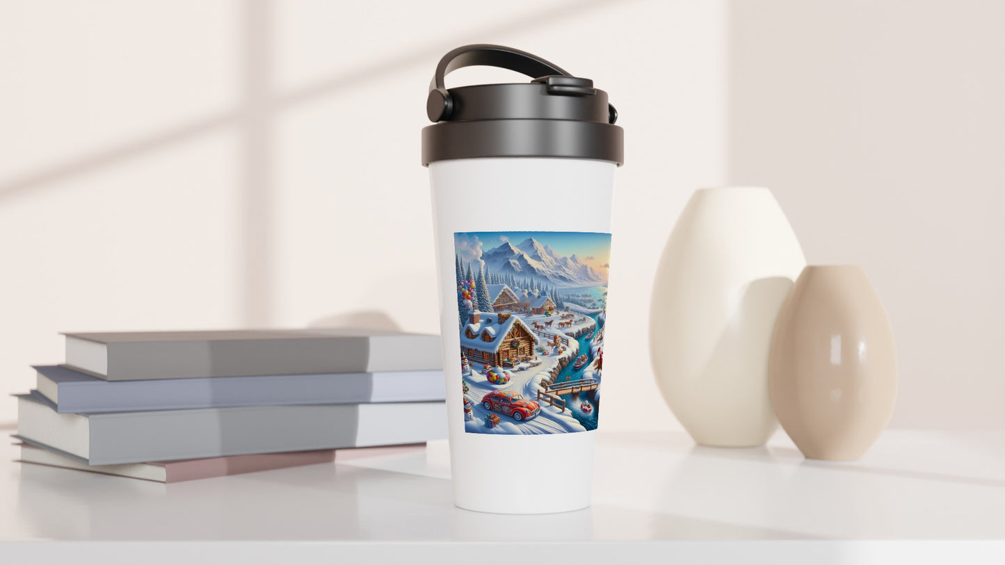 White 15oz Stainless Steel Travel Mug - Winter 81