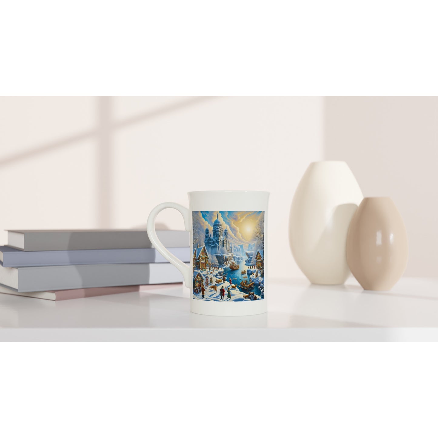 White 10oz Porcelain Slim Mug - Winter 154