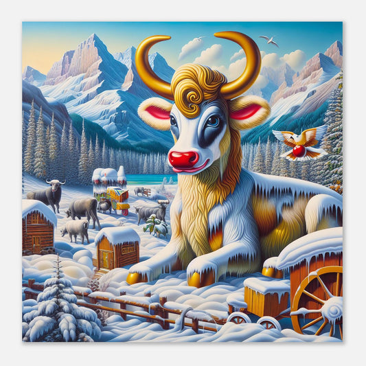 Wall Art - Winter 70 - Sitting cow