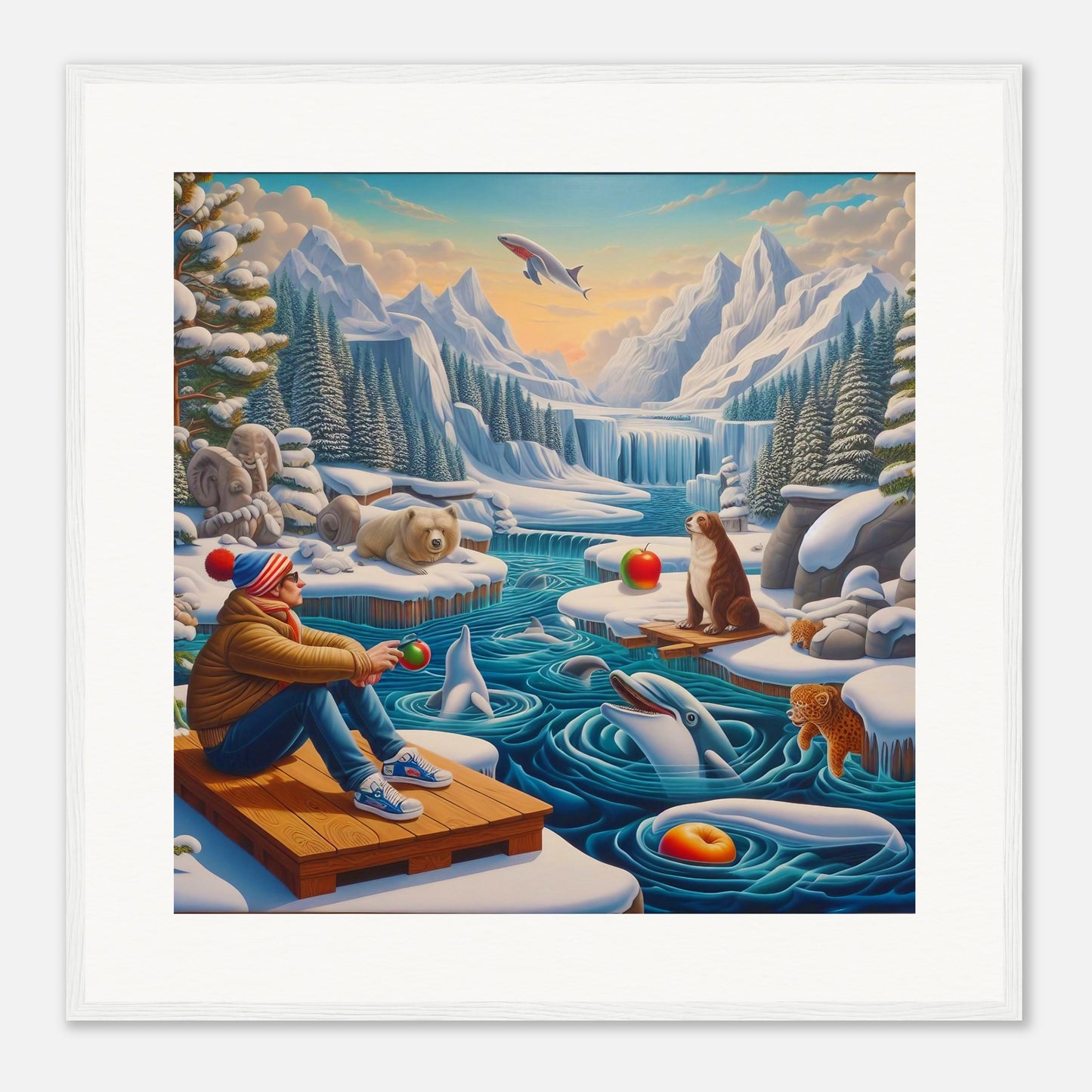 Wall Art - Winter 64 - Man by the river