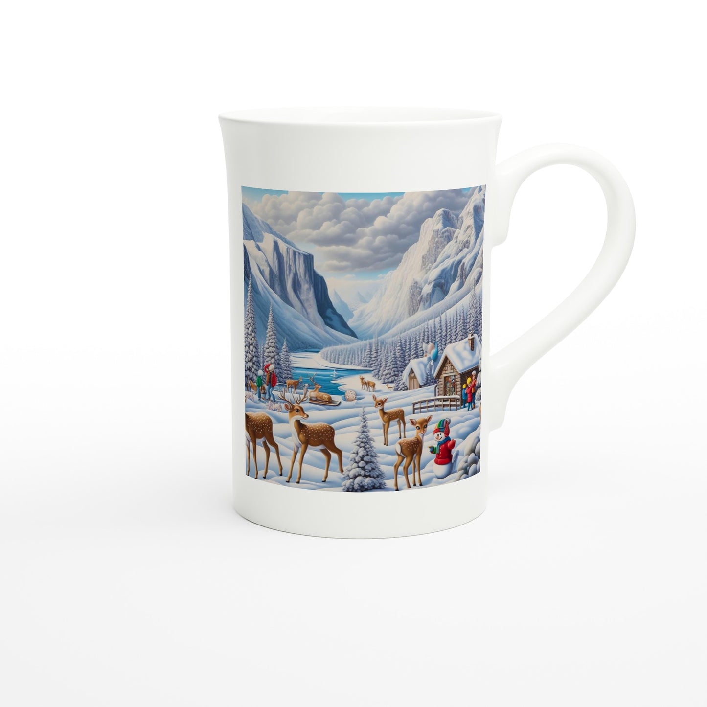 White 10oz Porcelain Slim Mug - Winter 159