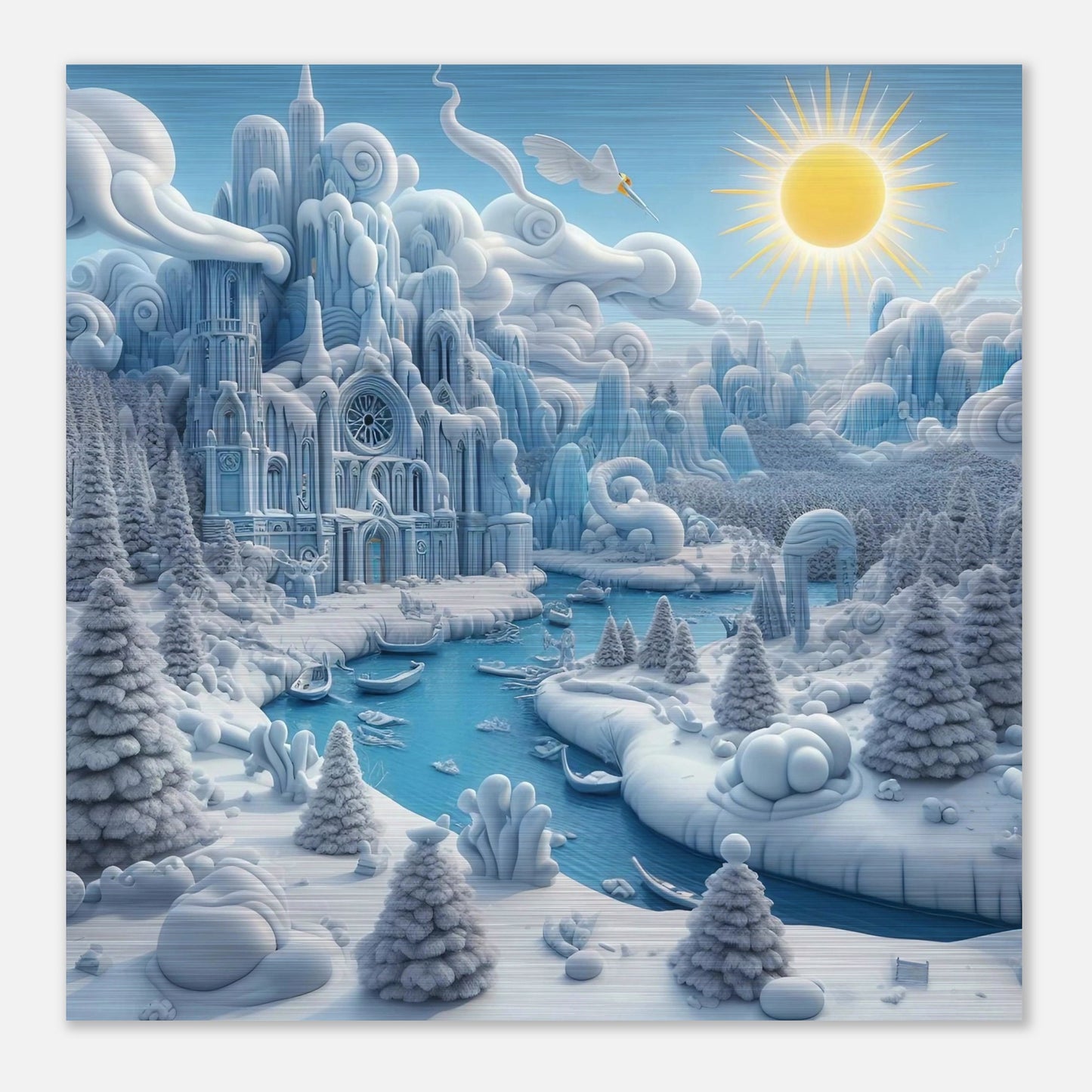 Wall art - Frozen Castle by a river