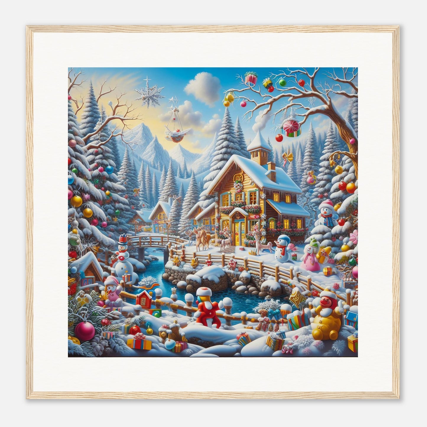 Wall Art - Winter 13 - Village nestled in a snow-covered mountain valley