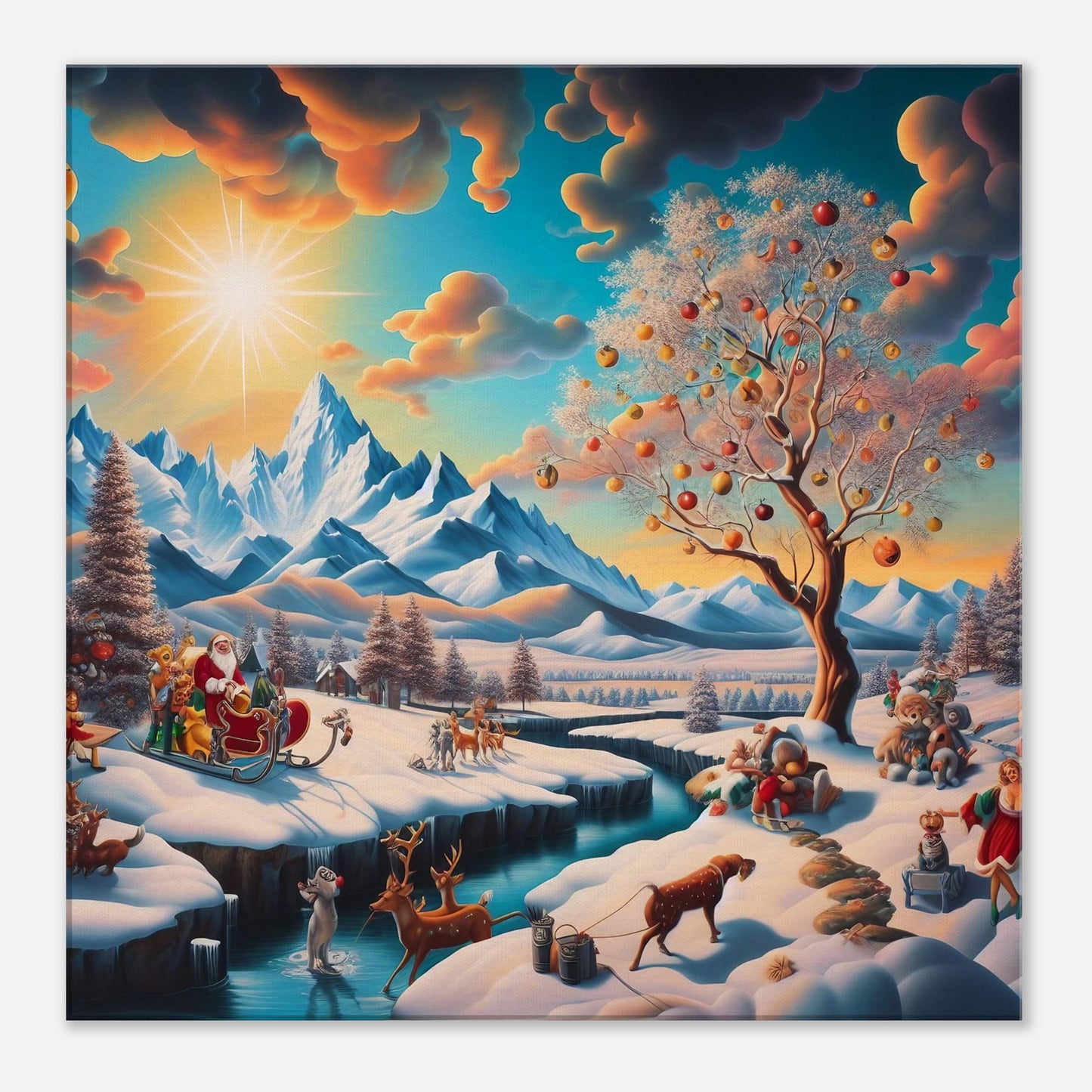 Wall Art - Winter 26 - Santa Claus and a tree