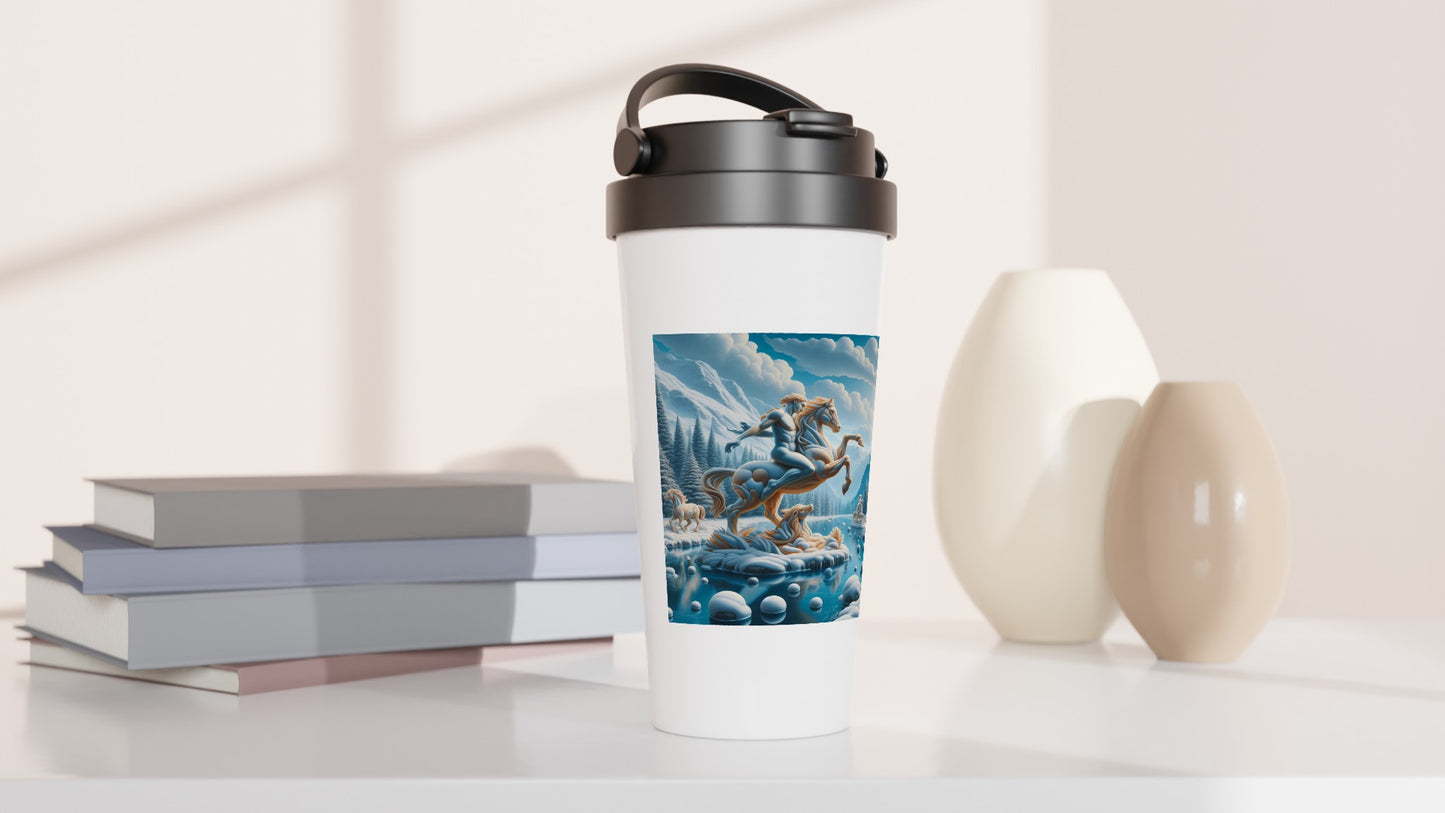 White 15oz Stainless Steel Travel Mug - Winter 76