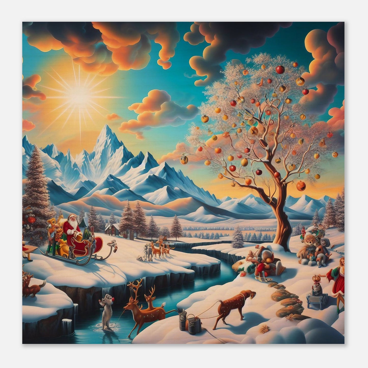 Wall Art - Winter 26 - Santa Claus and a tree