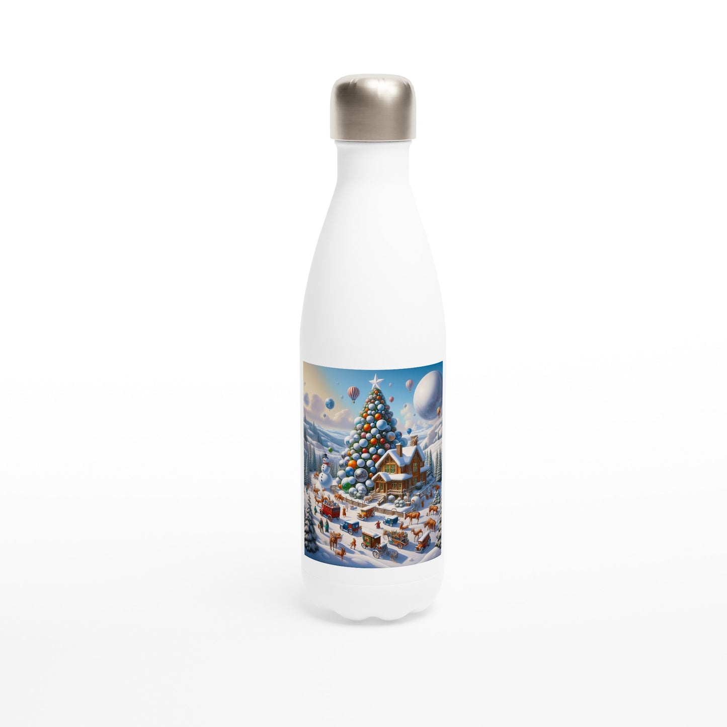 White 17oz Stainless Steel Water Bottle - Winter 96