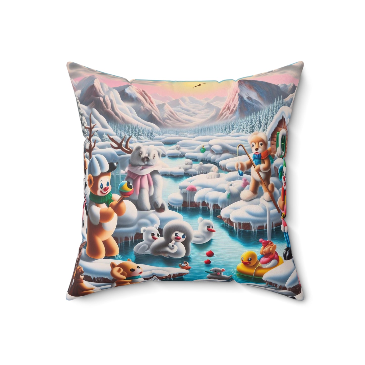 Spun Polyester Square Pillow - Winter 150