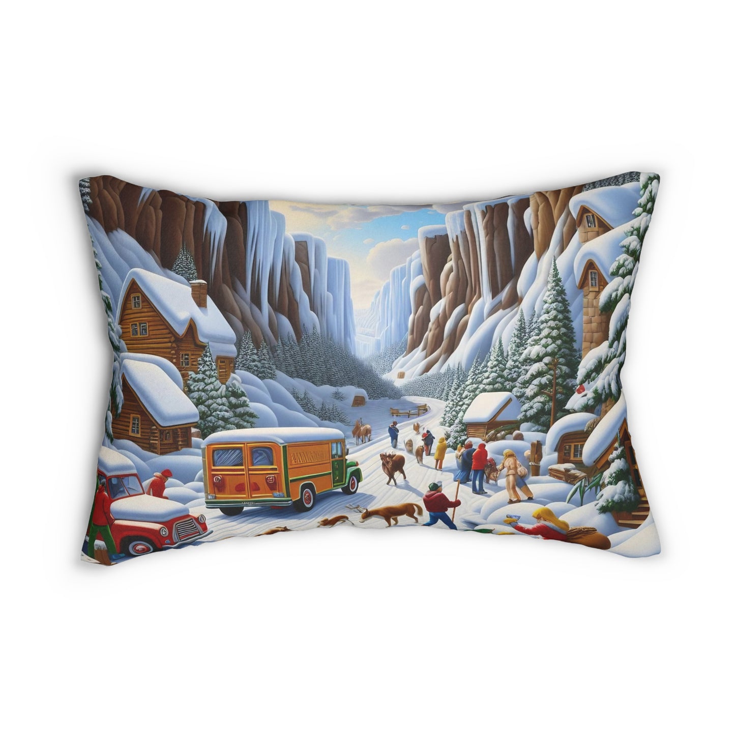 Spun Polyester Lumbar Pillow - Winter 120