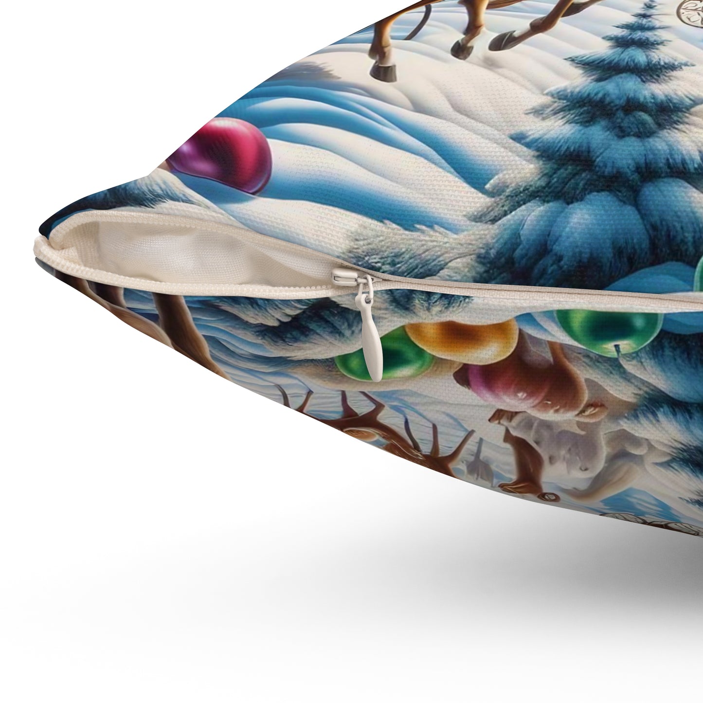 Spun Polyester Square Pillow - Winter 151