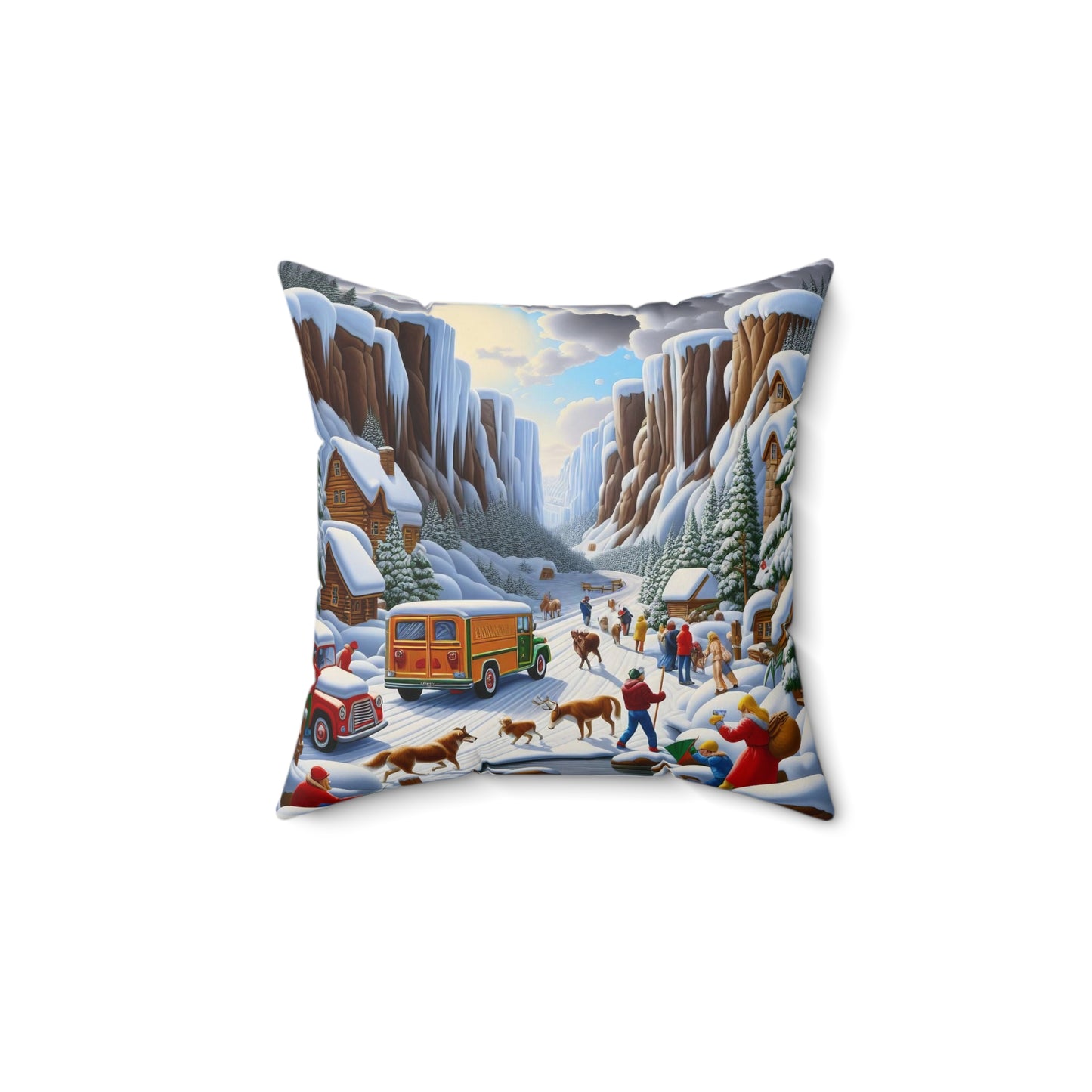 Spun Polyester Square Pillow - Winter 120