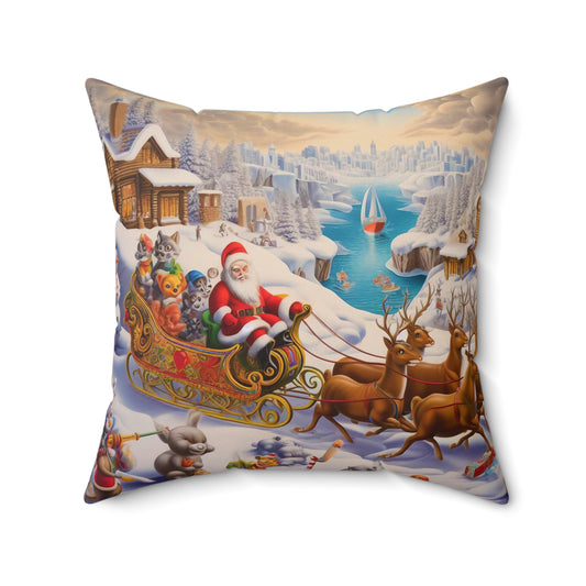 Spun Polyester Square Pillow - Winter 112