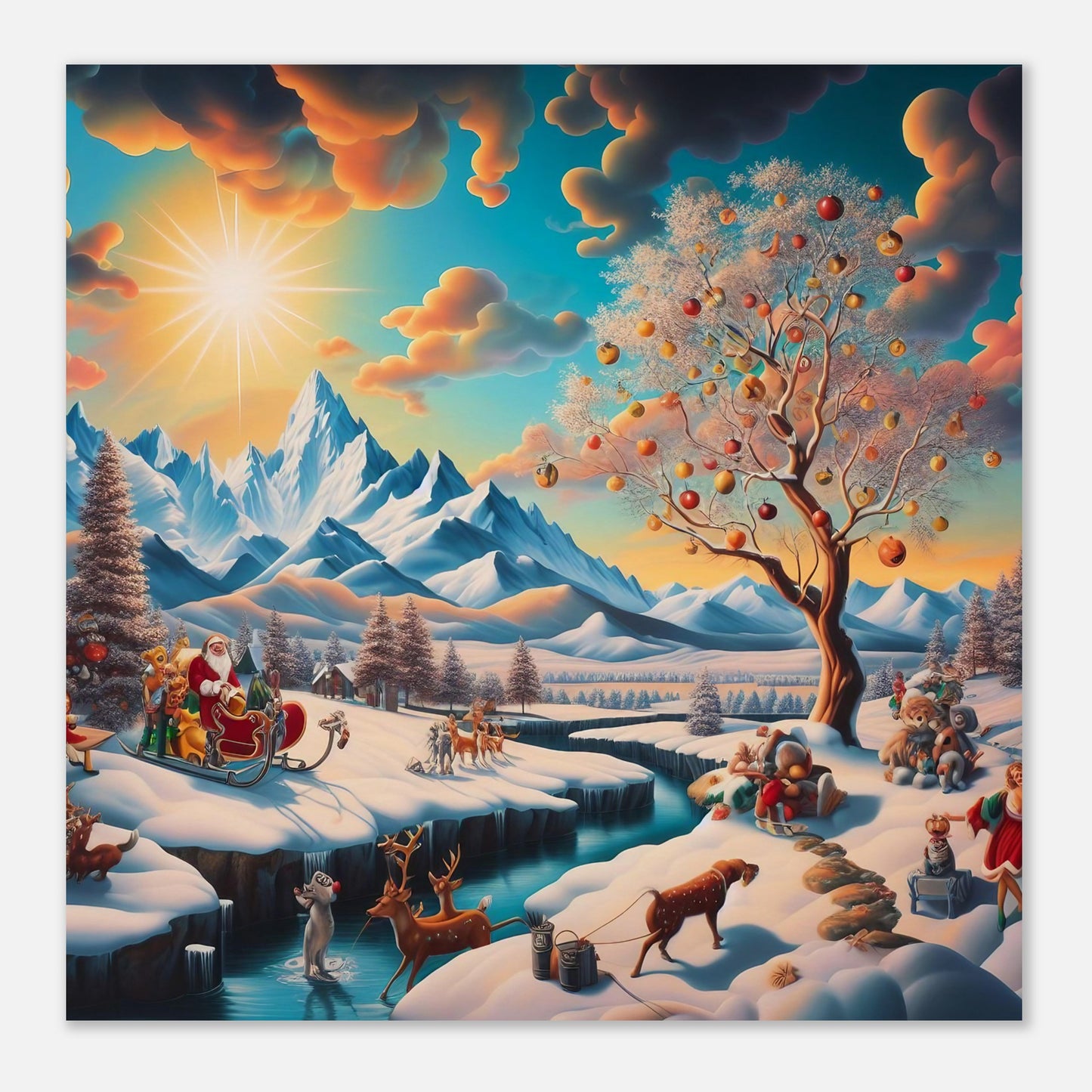 Wall Art - Winter 26 - Santa Claus and a tree