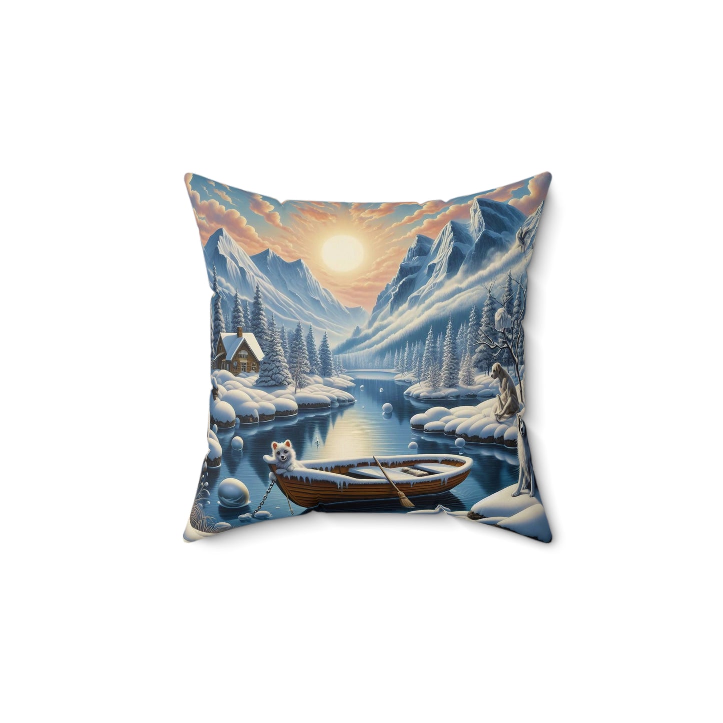 Spun Polyester Square Pillow - Winter 201