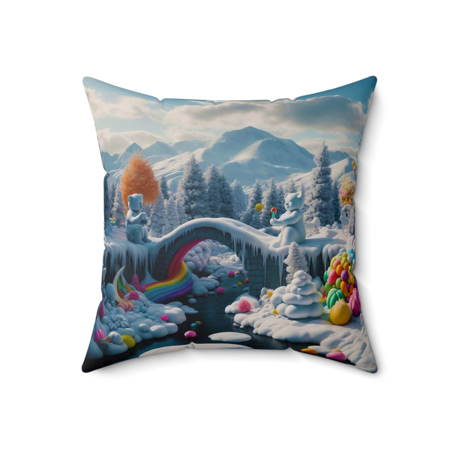 Spun Polyester Square Pillow - Winter 206