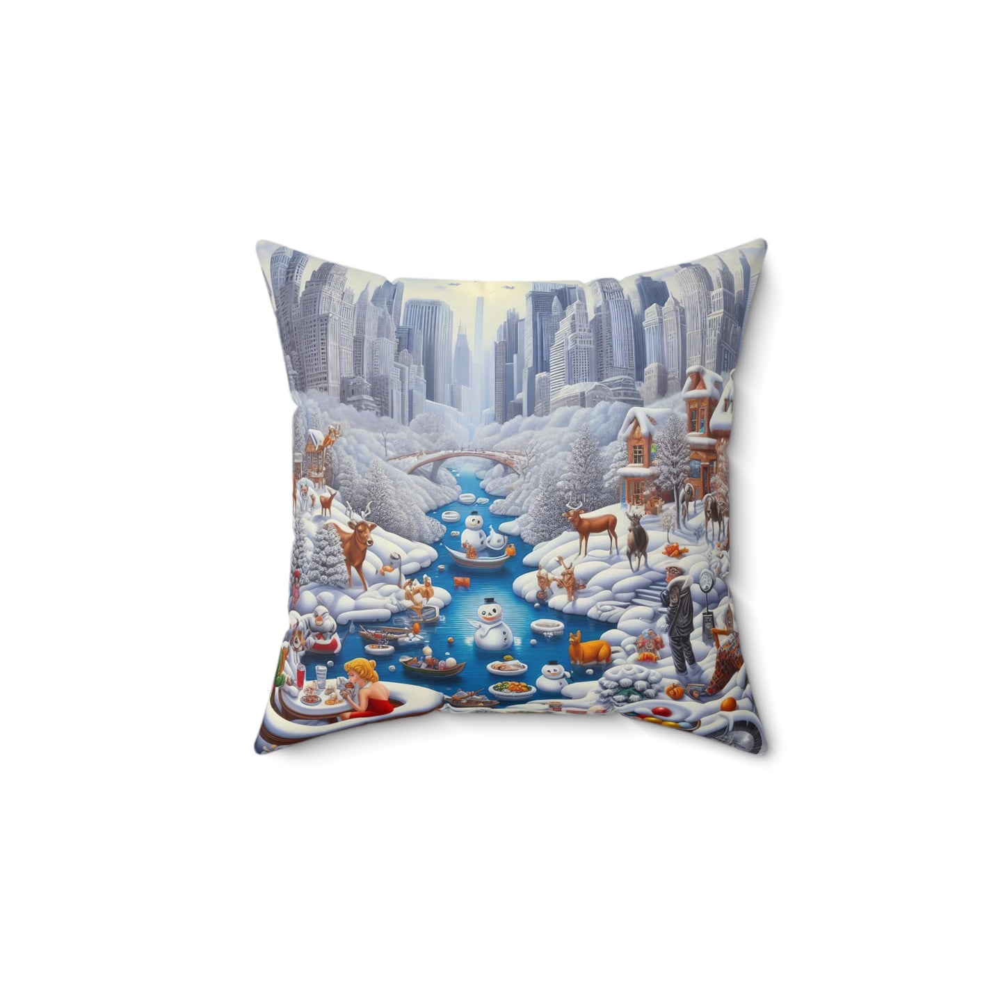 Spun Polyester Square Pillow - Winter 147