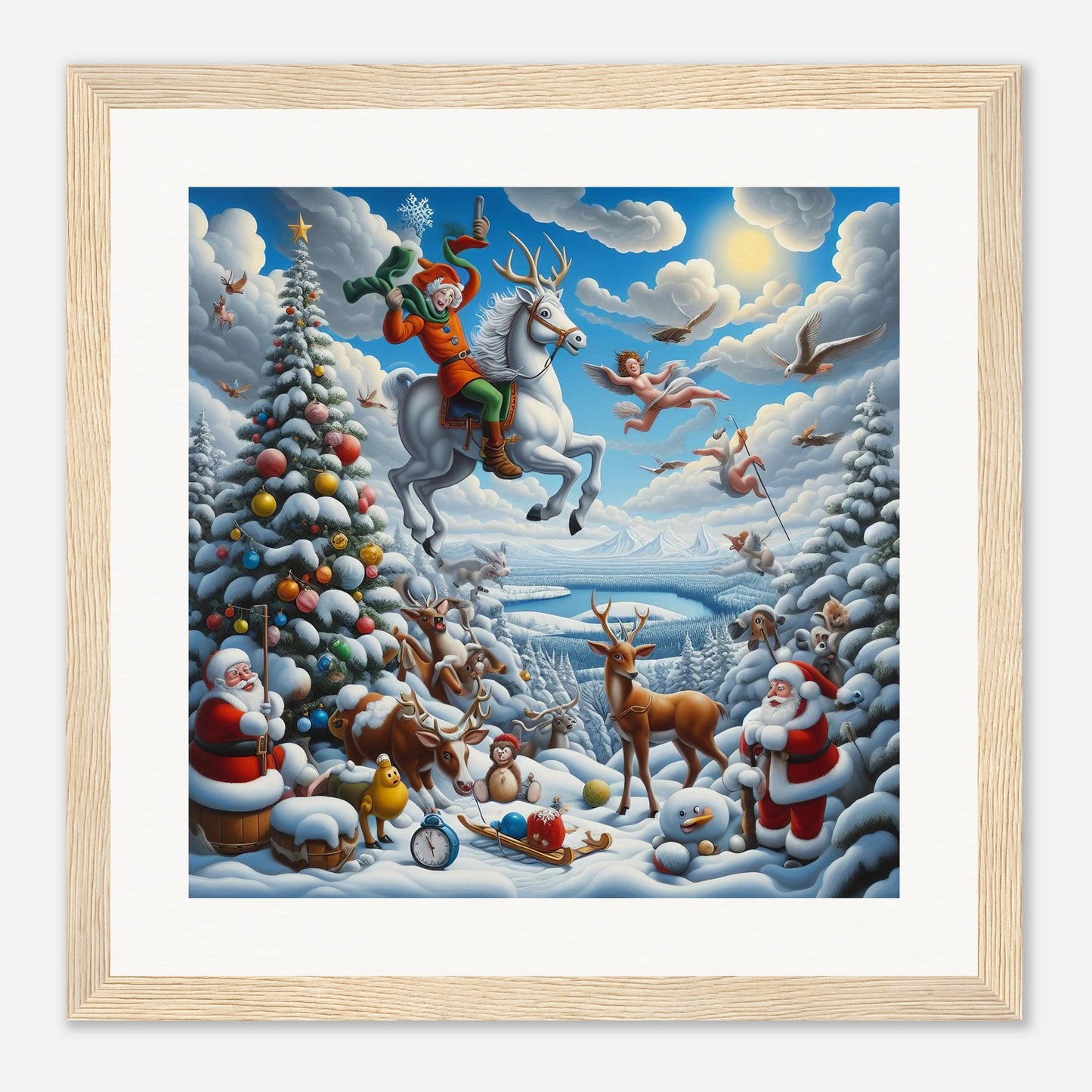 Wall Art - Winter 30 - Flying horse and elf