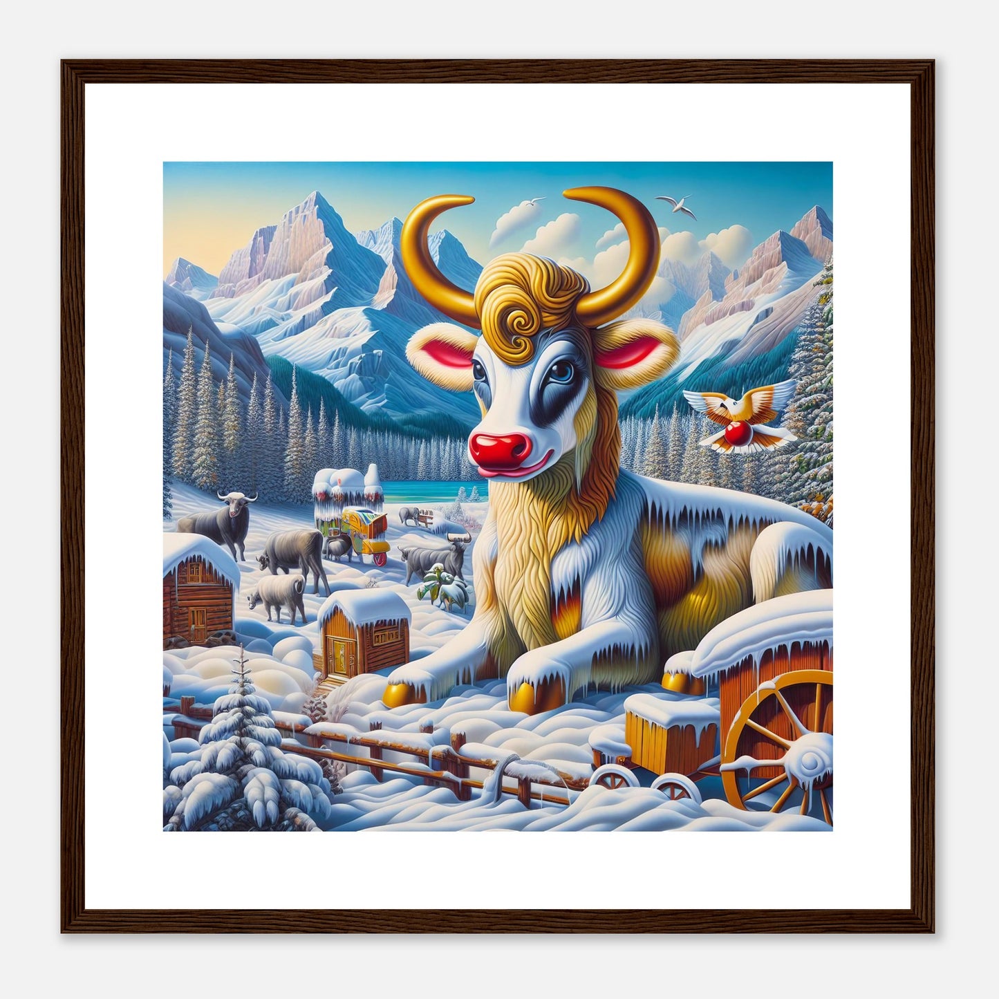 Wall Art - Winter 70 - Sitting cow