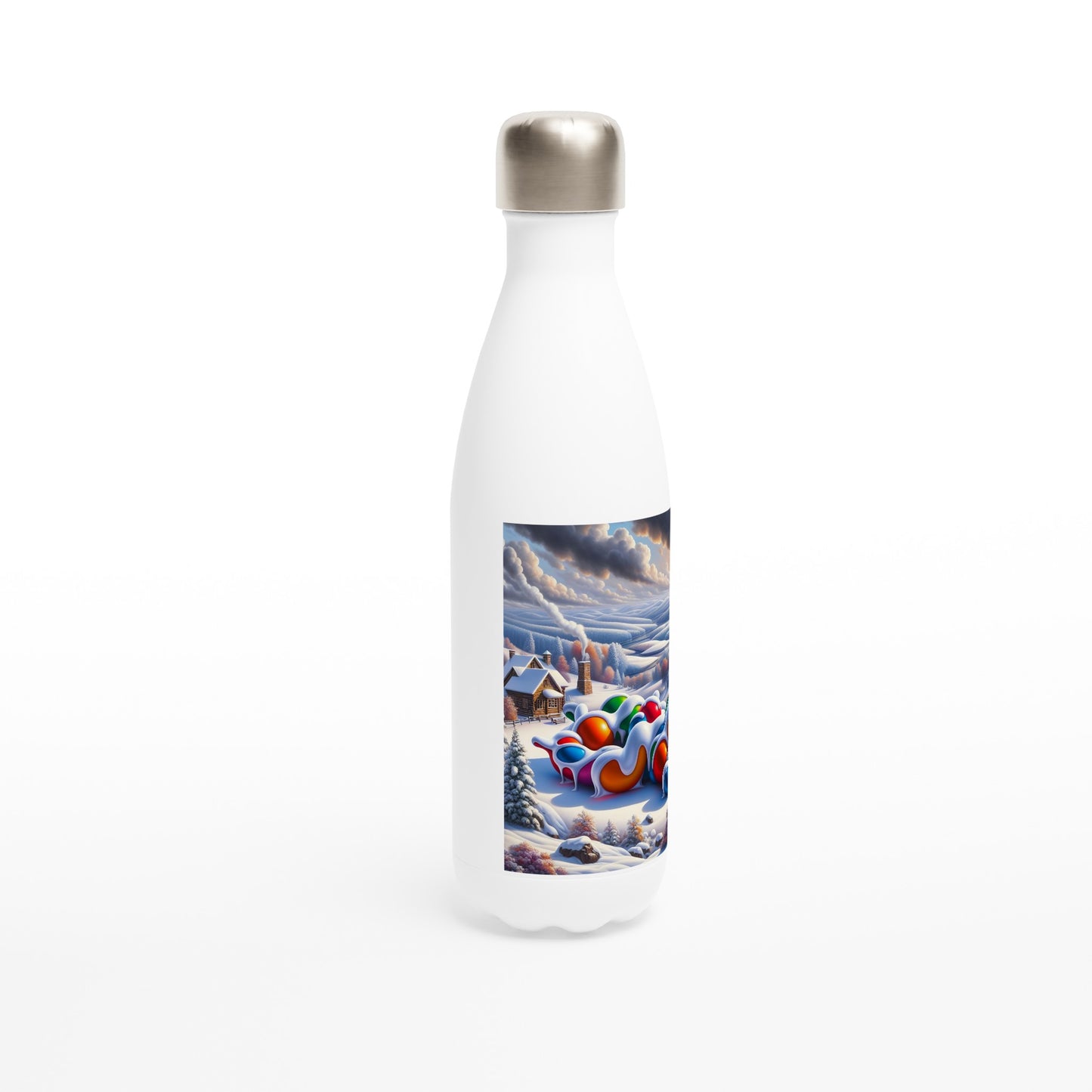 White 17oz Stainless Steel Water Bottle - Winter 157