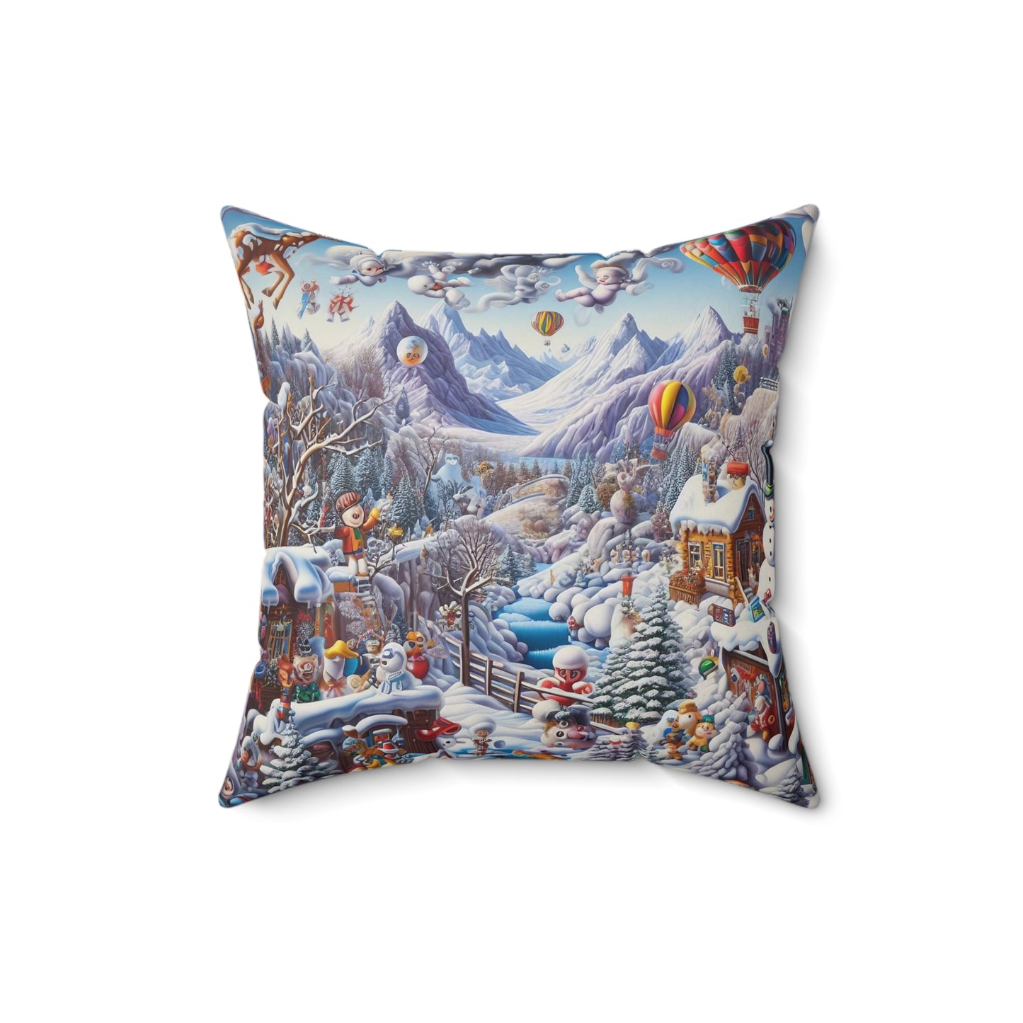 Spun Polyester Square Pillow - Winter 146