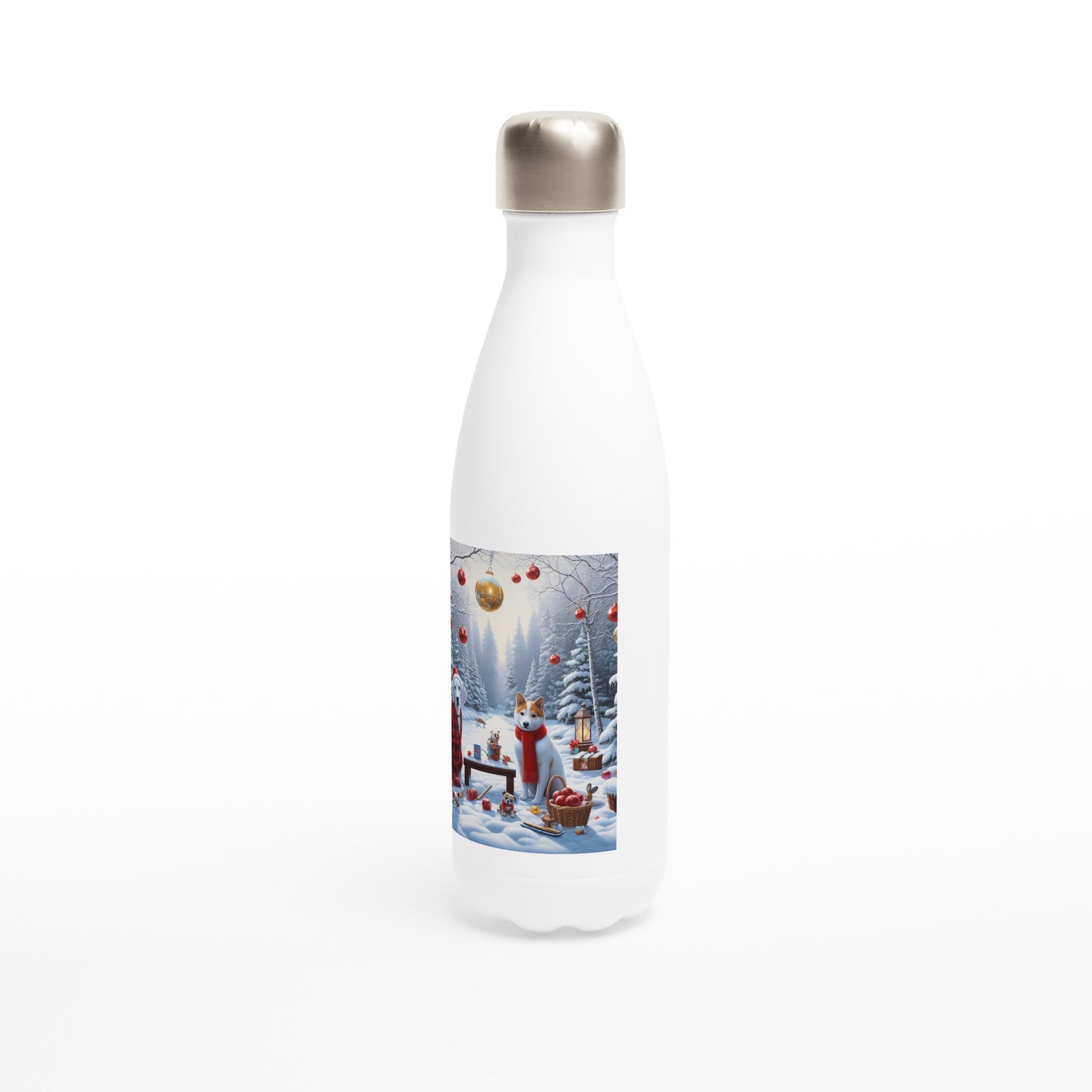 White 17oz Stainless Steel Water Bottle - Winter 97