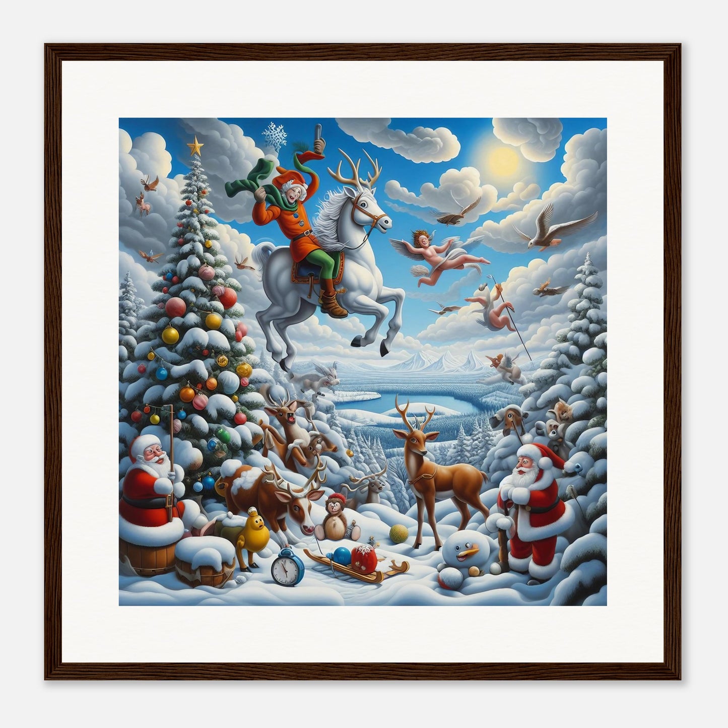 Wall Art - Winter 30 - Flying horse and elf