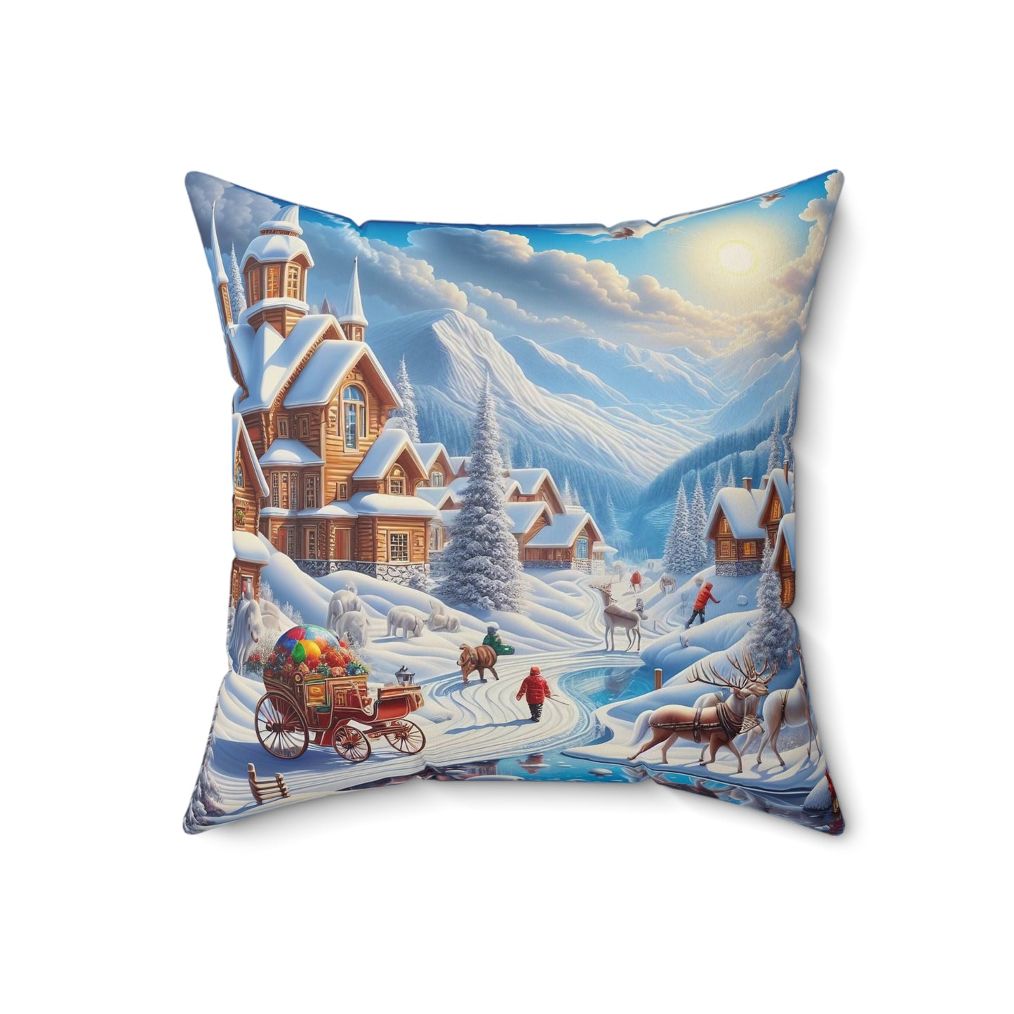 Spun Polyester Square Pillow - Winter 115