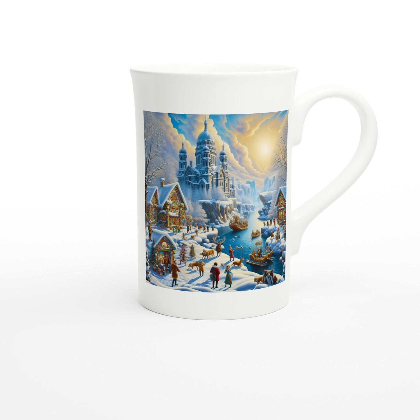 White 10oz Porcelain Slim Mug - Winter 154