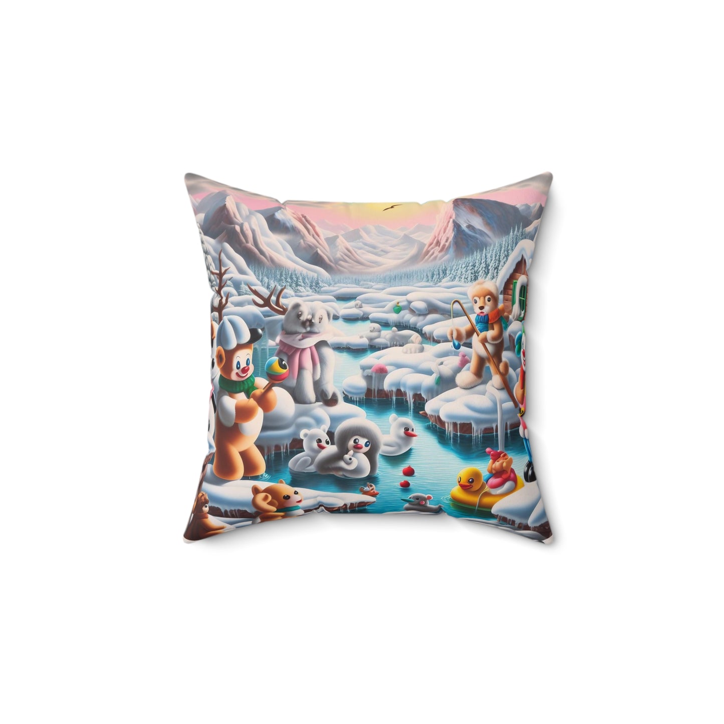 Spun Polyester Square Pillow - Winter 150