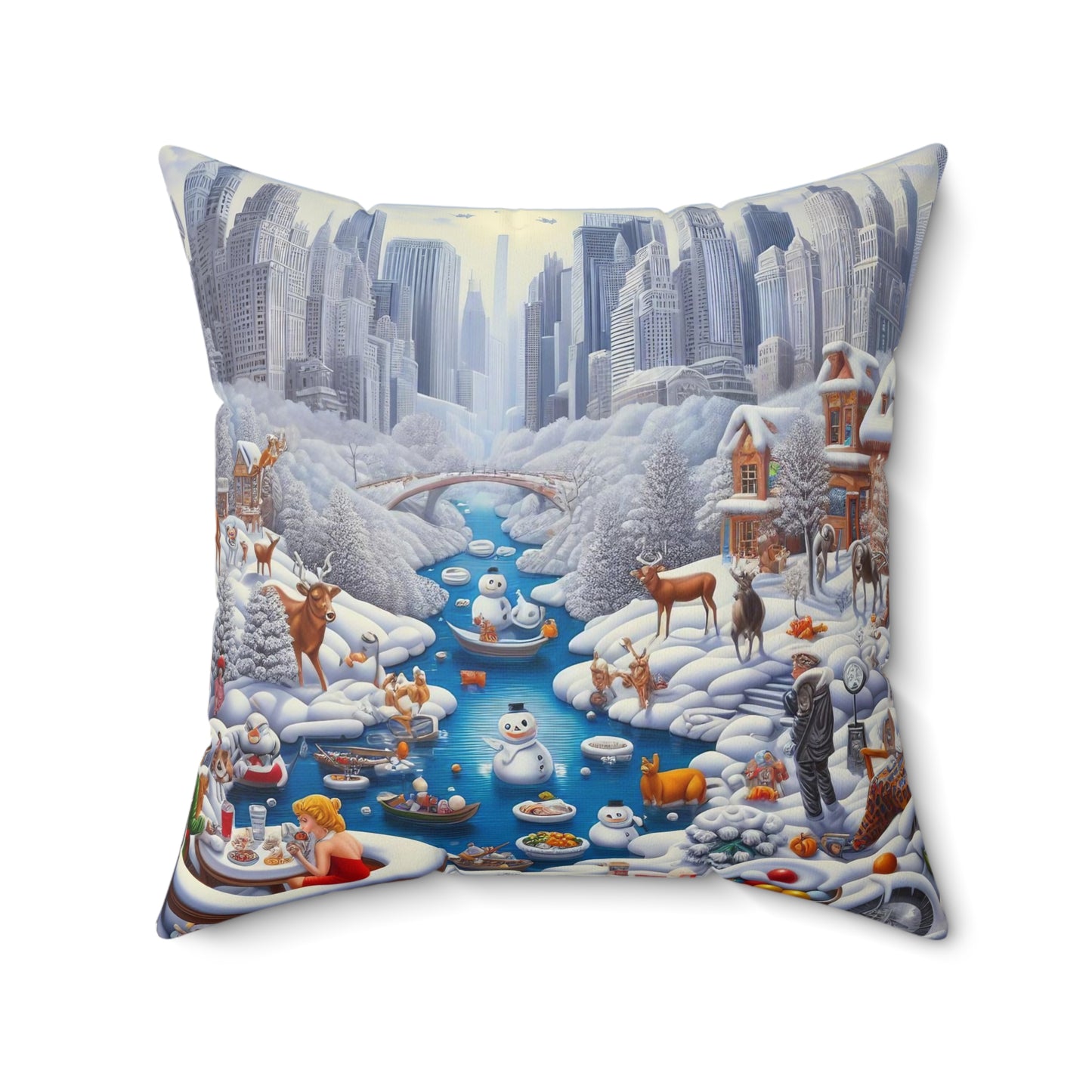 Spun Polyester Square Pillow - Winter 147