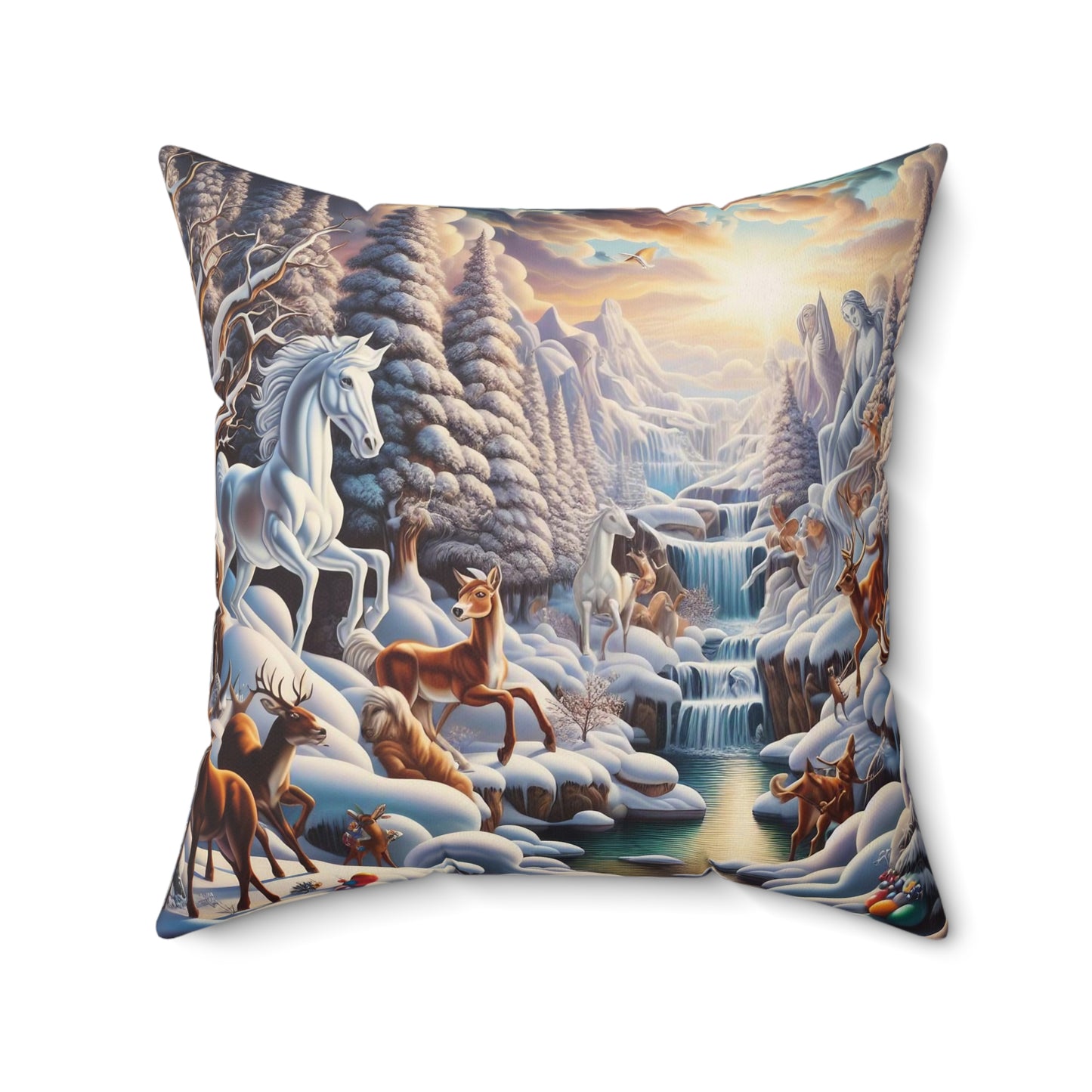 Spun Polyester Square Pillow - Winter 116