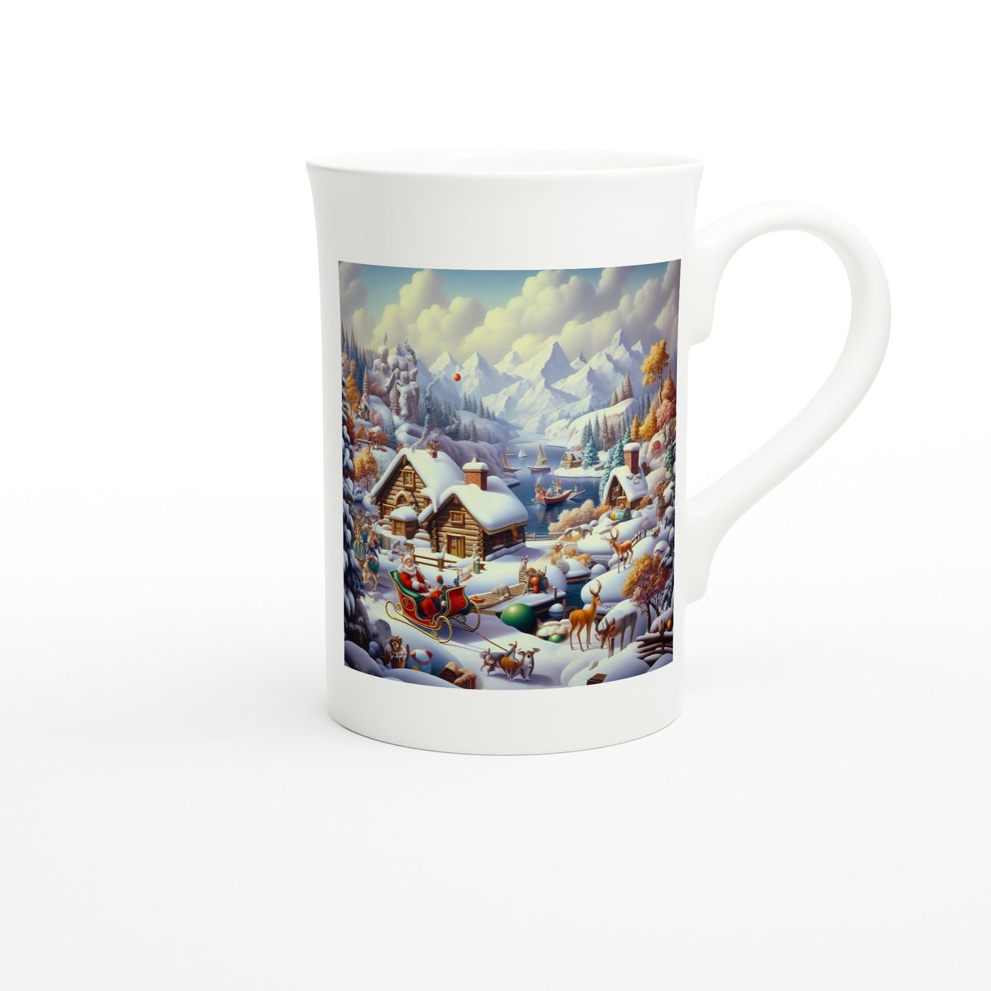 White 10oz Porcelain Slim Mug - Winter 177