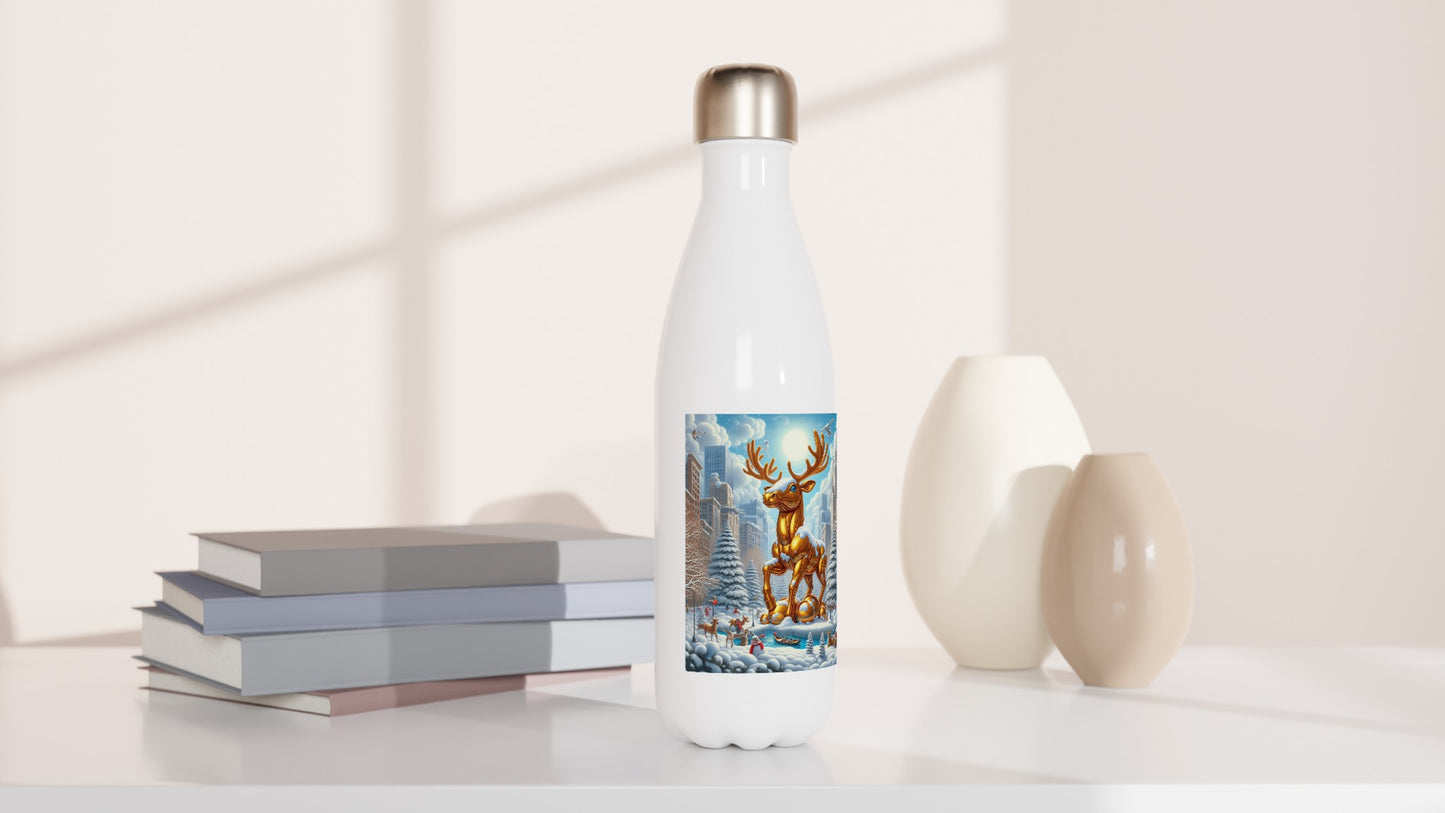 White 17oz Stainless Steel Water Bottle - Winter 84