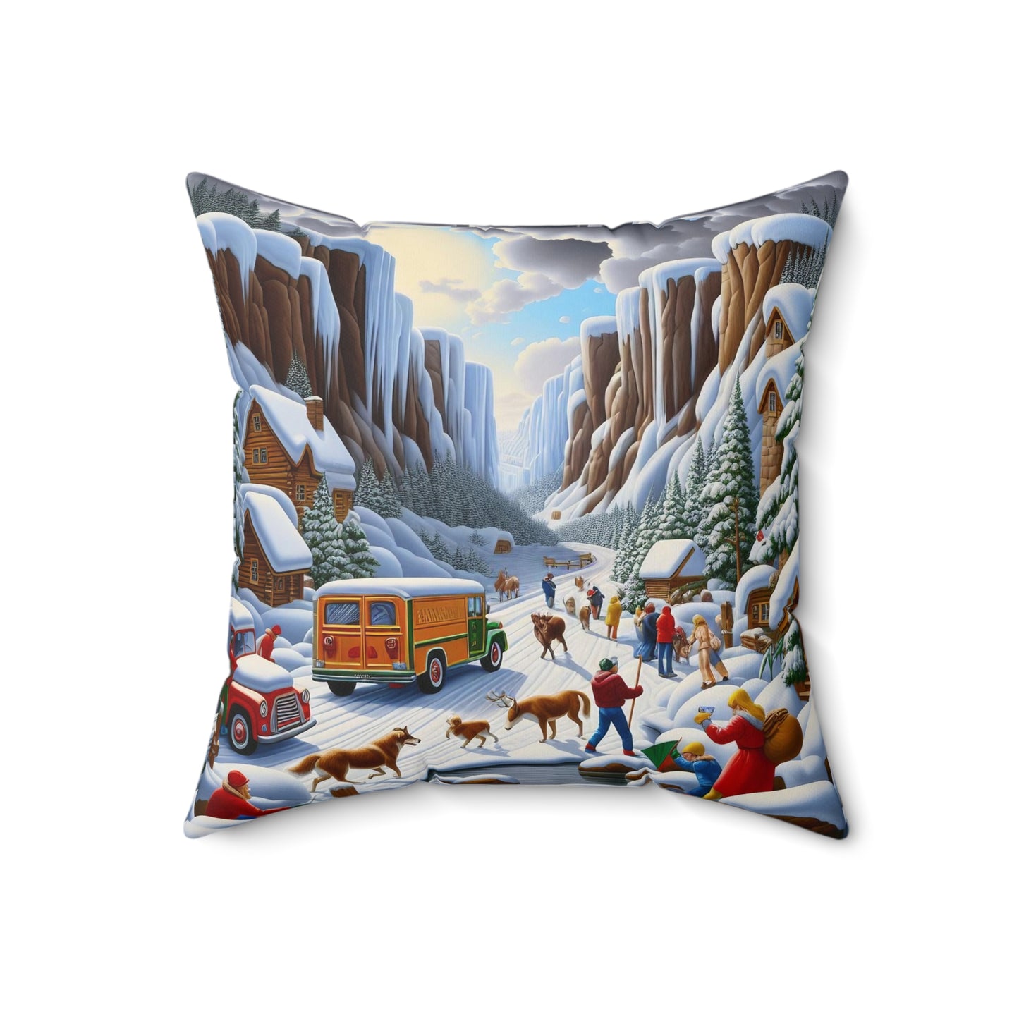 Spun Polyester Square Pillow - Winter 120