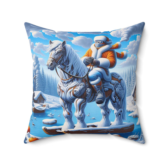 Spun Polyester Square Pillow - Winter 130