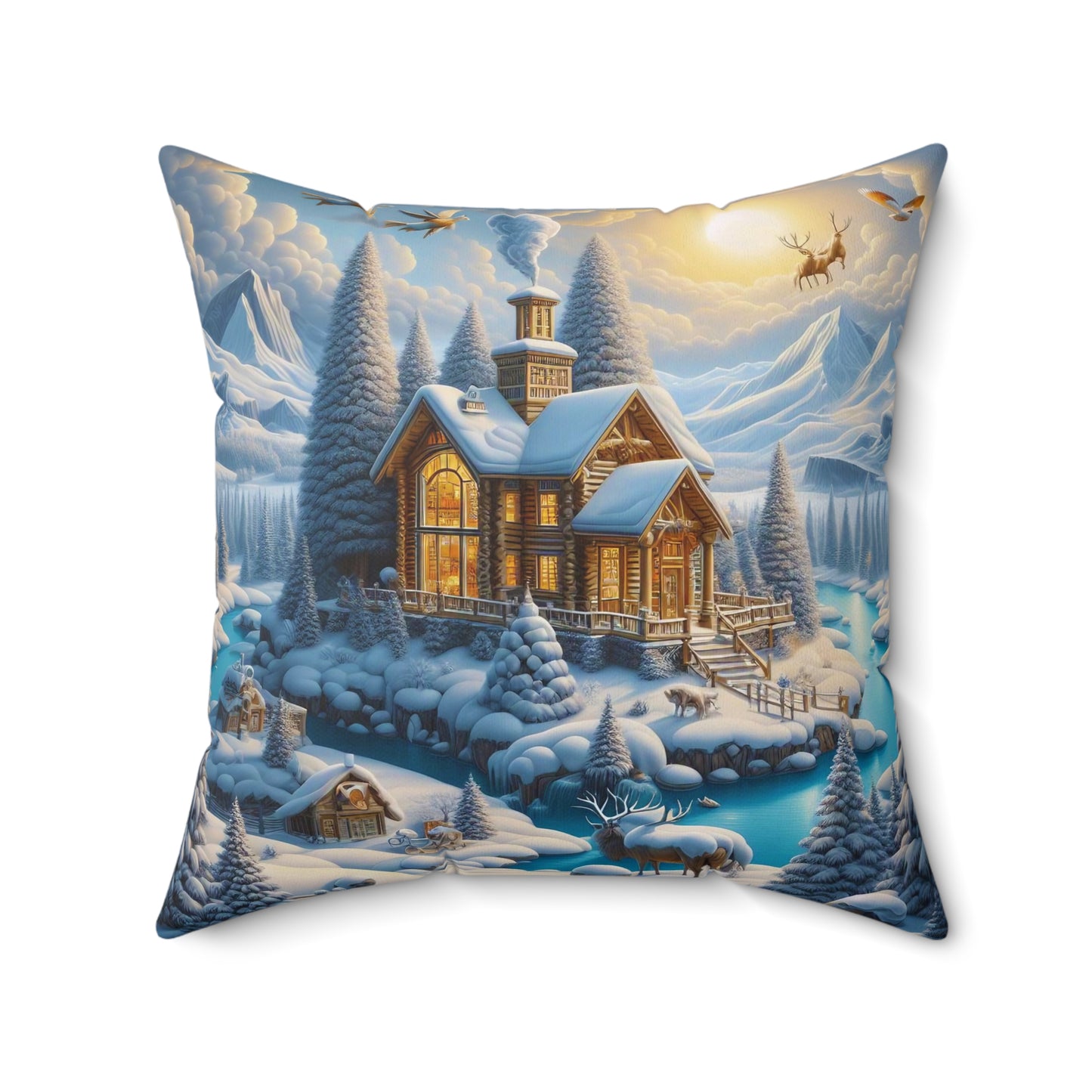 Spun Polyester Square Pillow - Winter 176