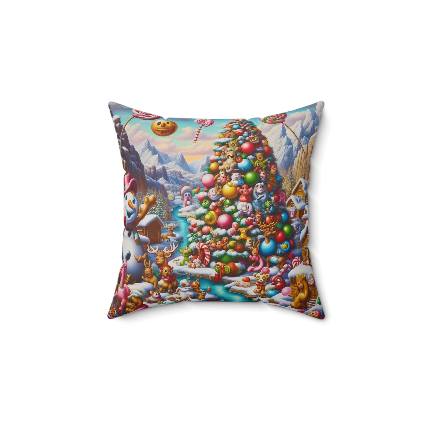 Spun Polyester Square Pillow - Winter 196