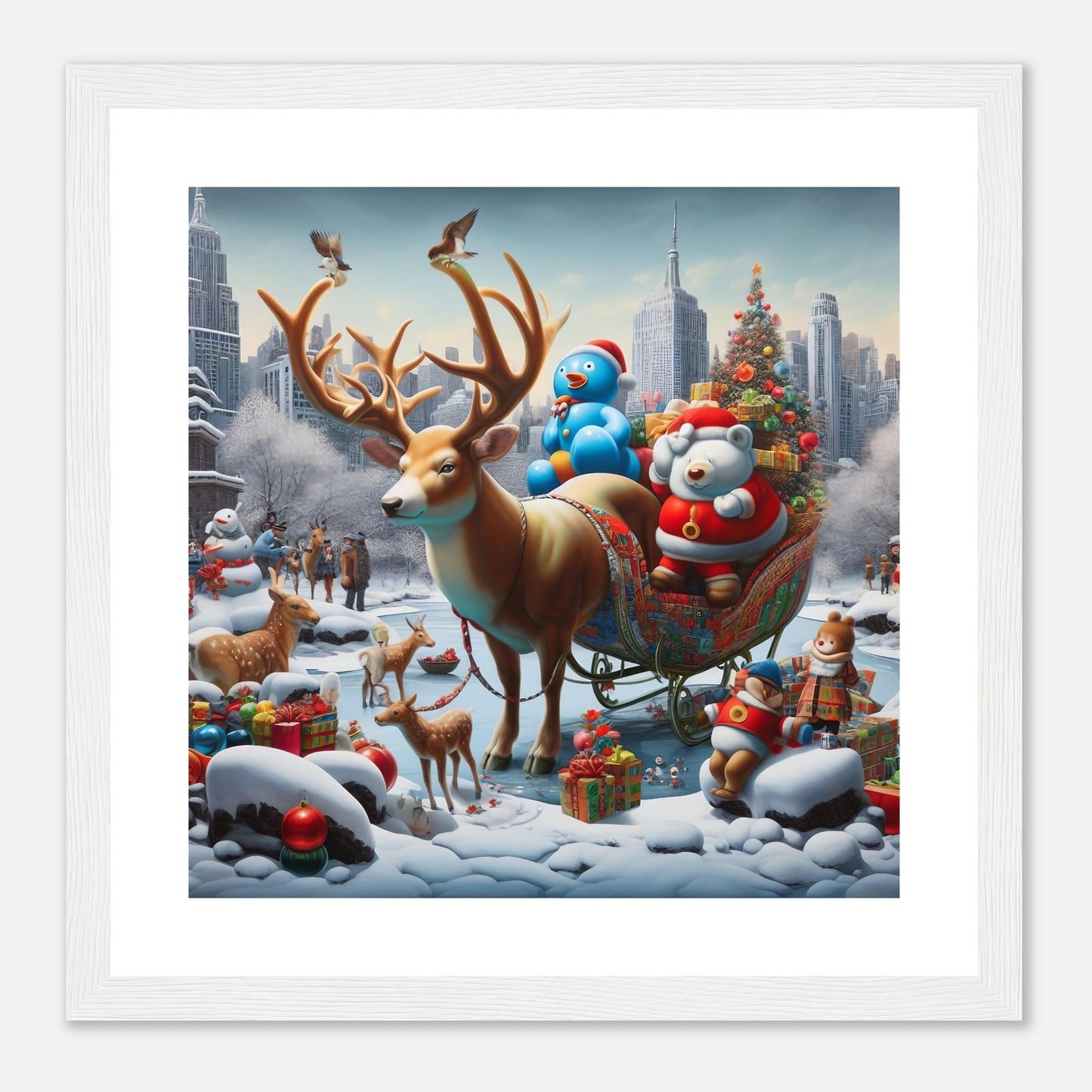 Wall Art - Winter 31 - Reindeer and polar bear