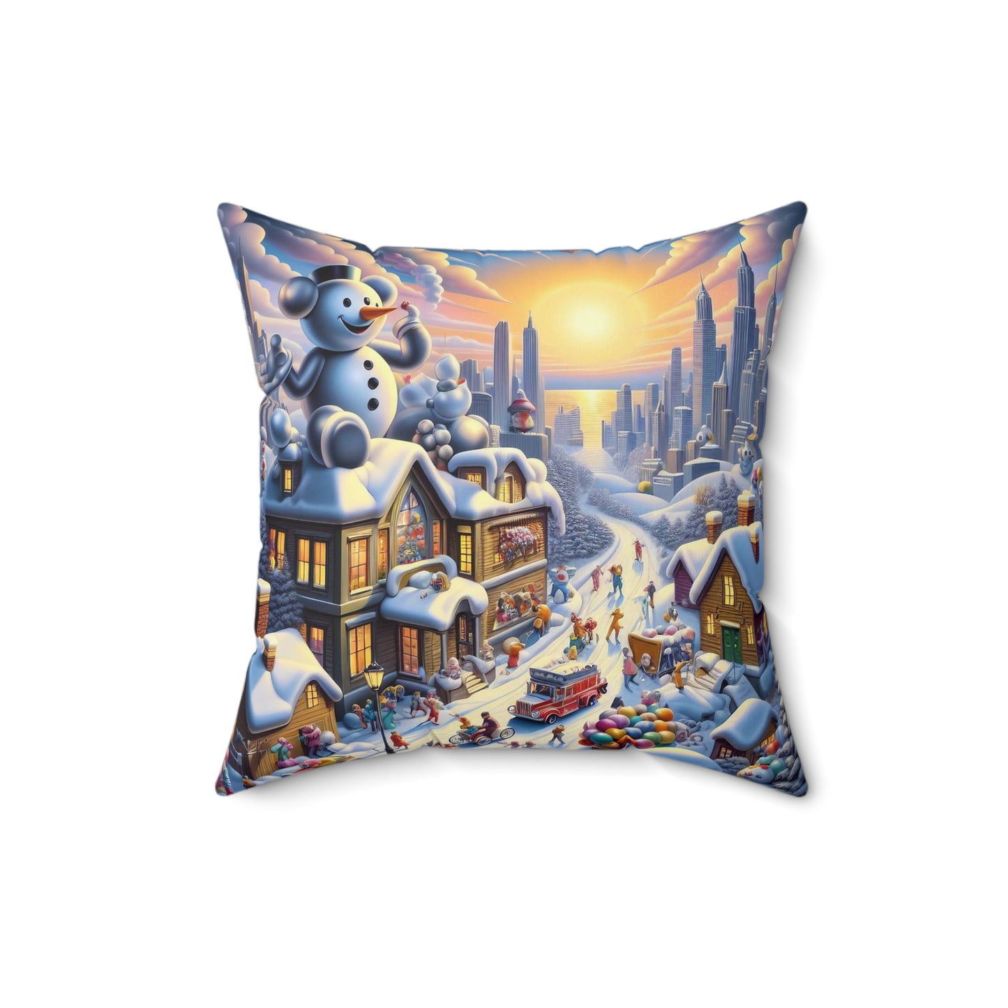 Spun Polyester Square Pillow - Winter 152