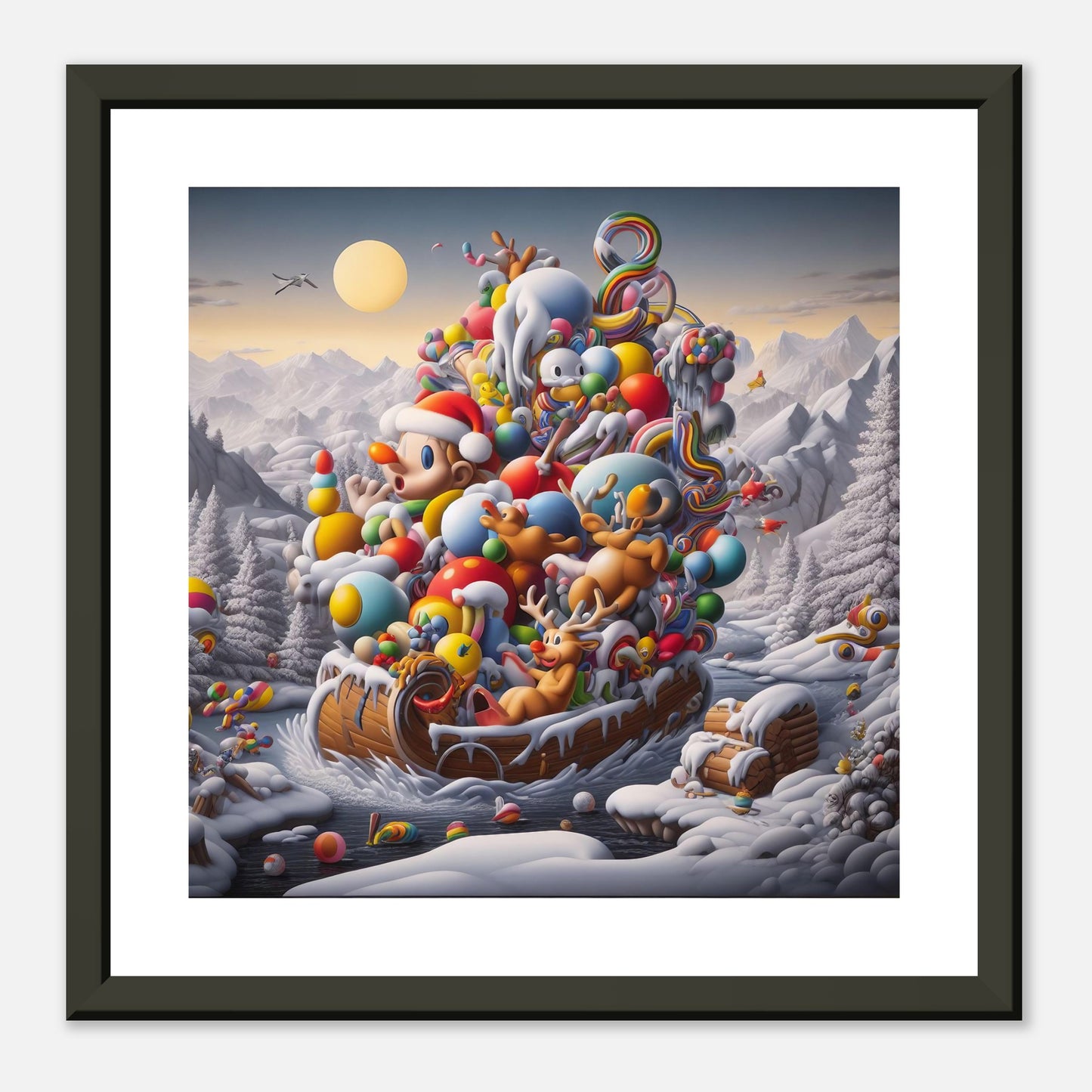 Wall Art - Winter 59 - Boy, Sleigh, Toys